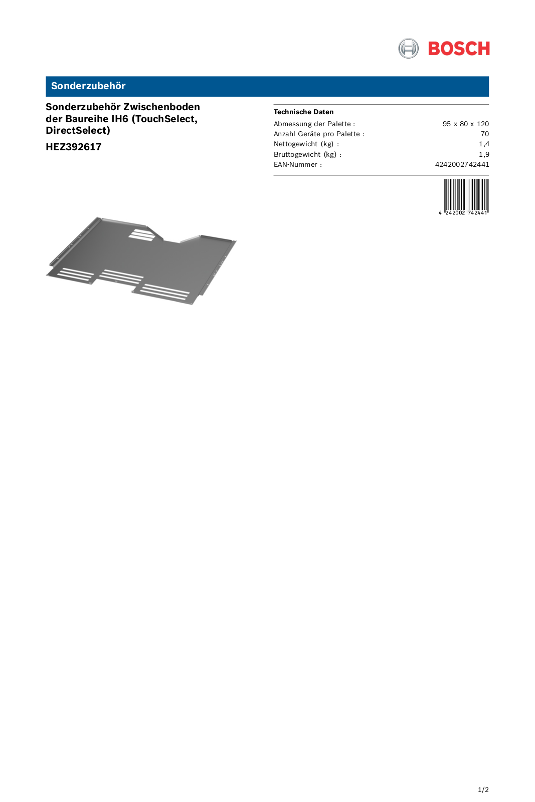 Bosch HEZ392617 User Manual