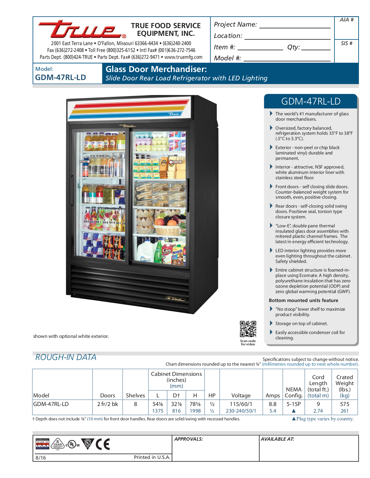 True GDM-47RL-LD User Manual