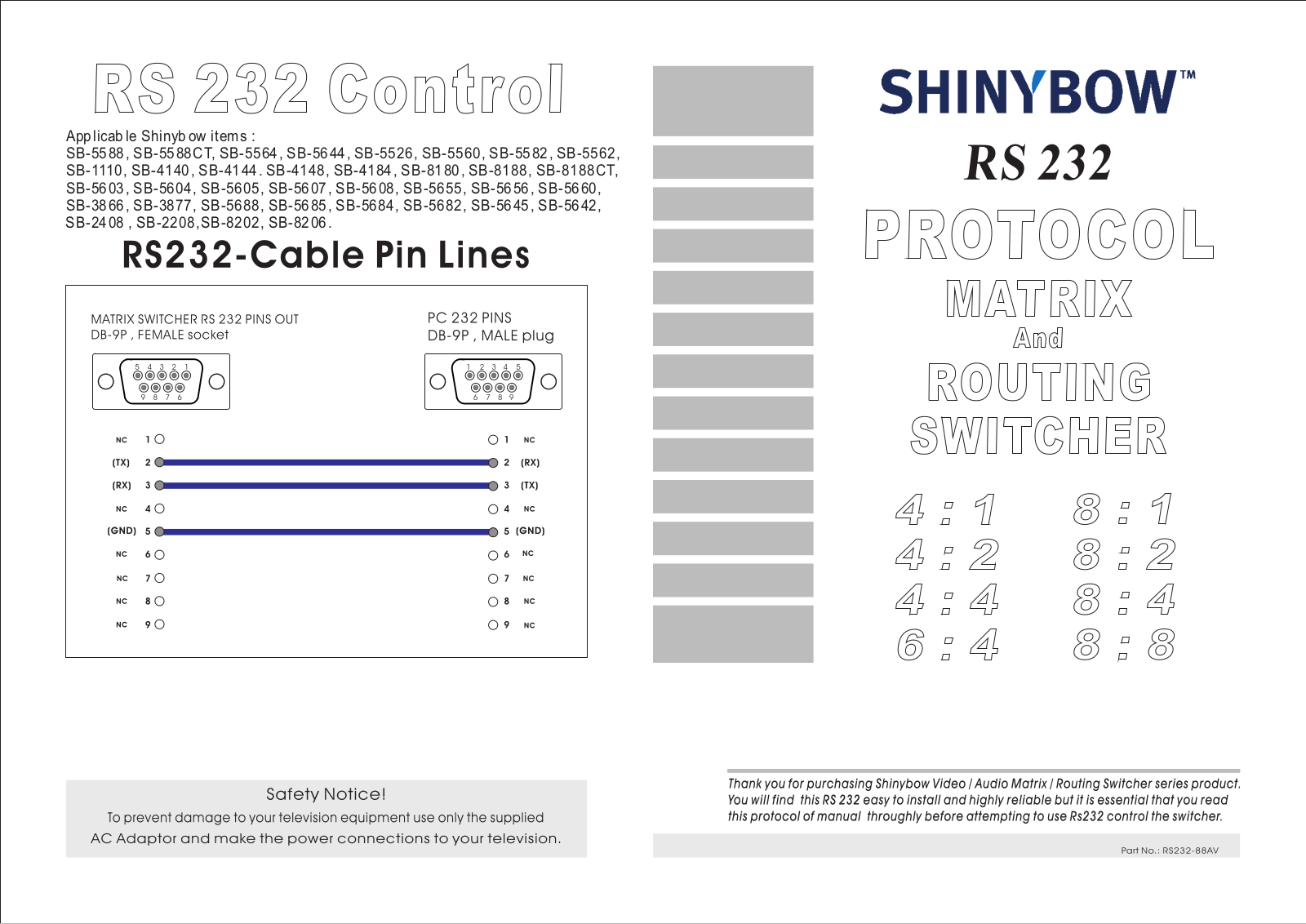 Shinybow RS 232 Instruction Manual