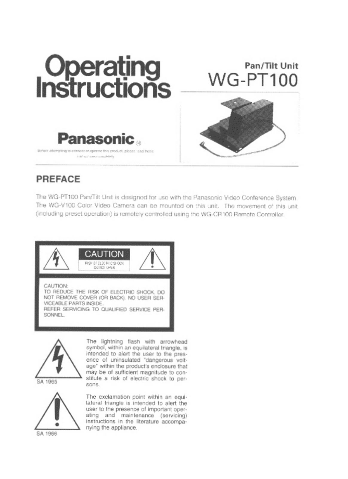 Panasonic WGPT100 User Manual