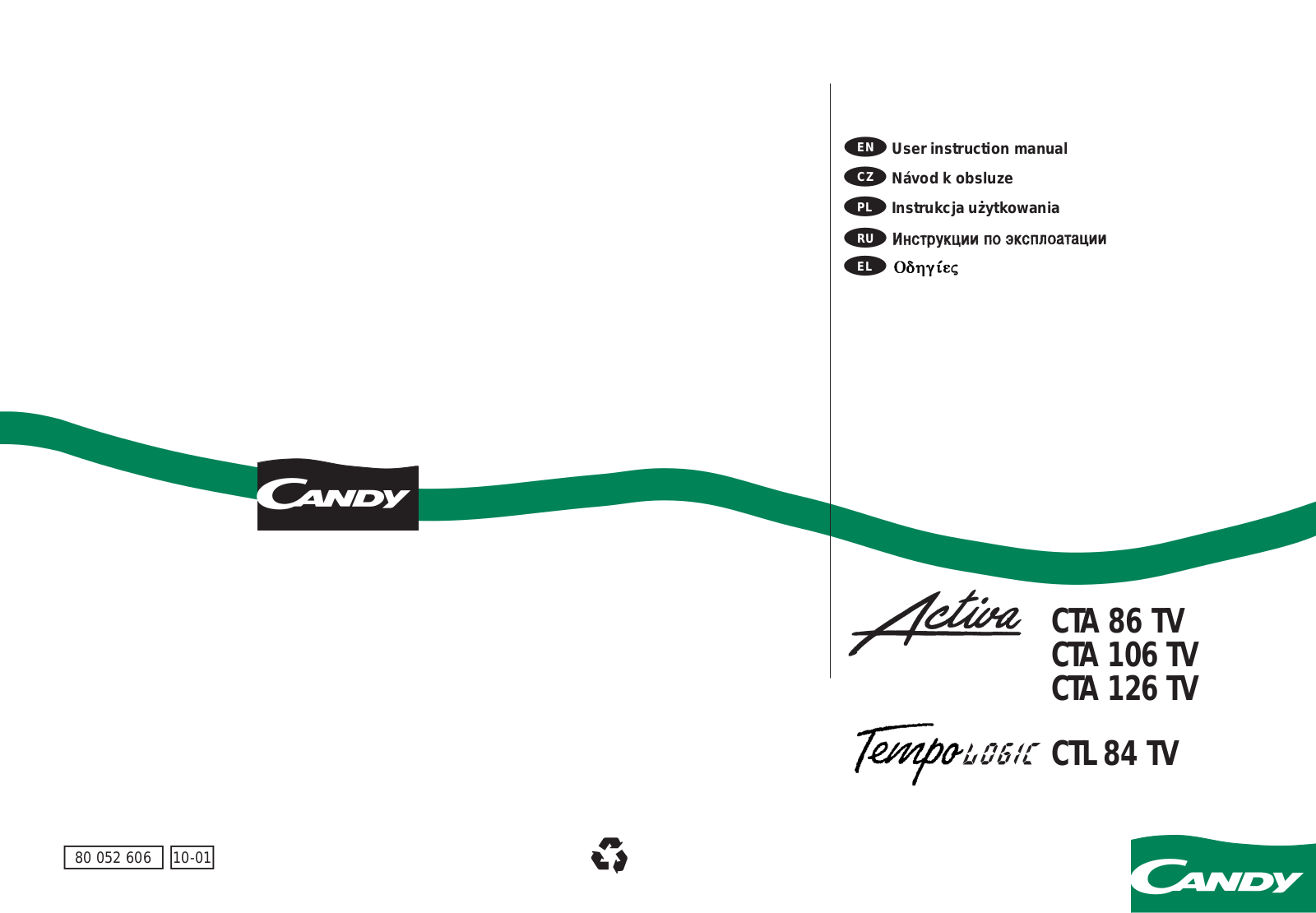 Candy CTA 86 TV User Manual
