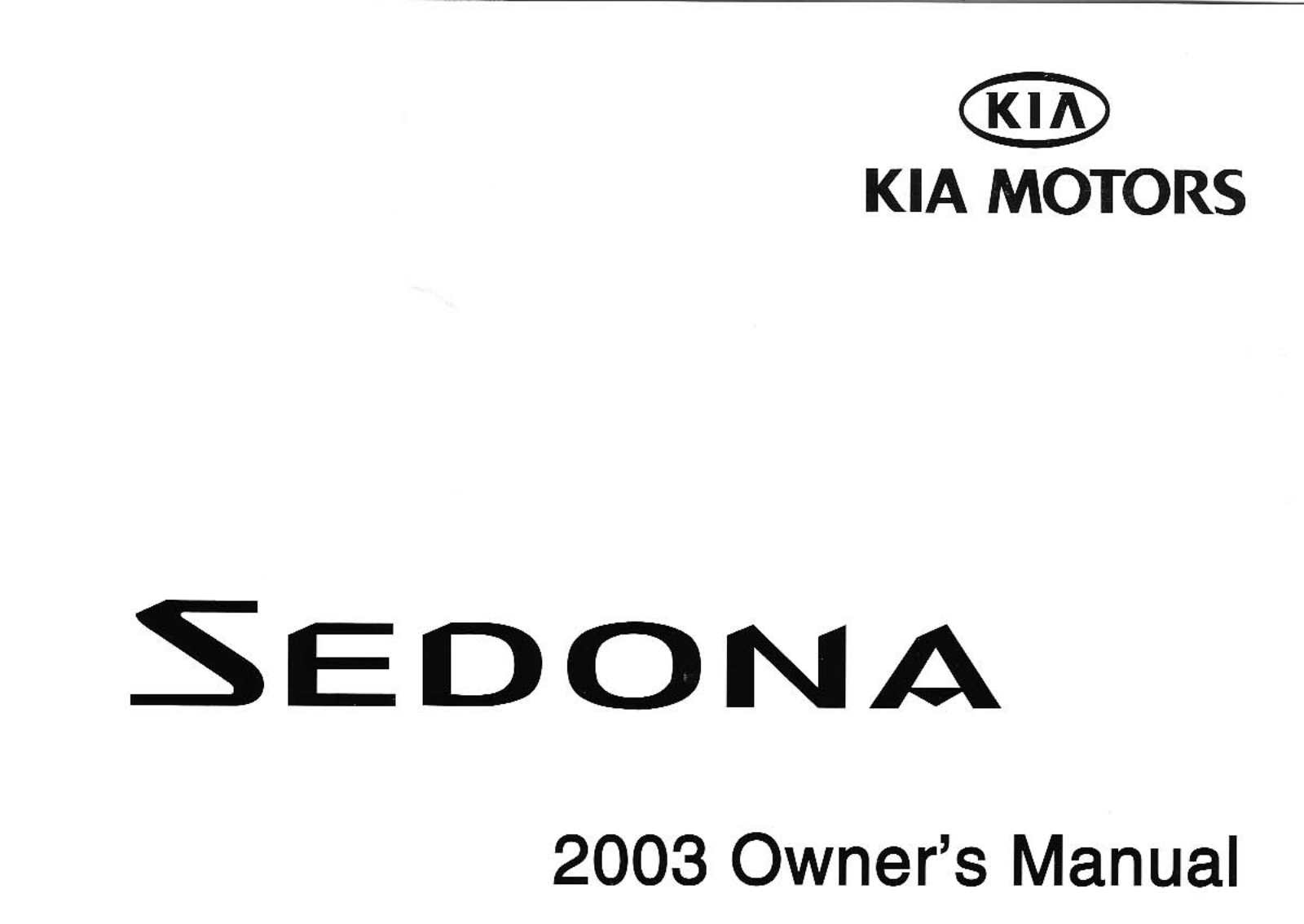 Kia SEDONA 2003 Owner Manual