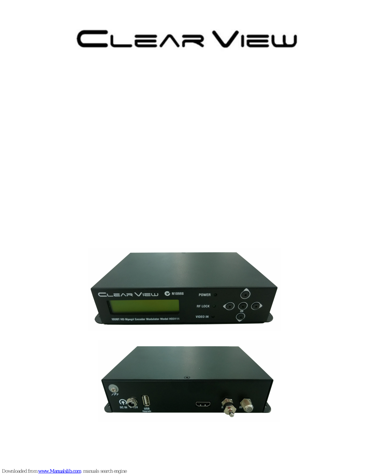 ClearView HD3111 User Manual - ManualMachine.com