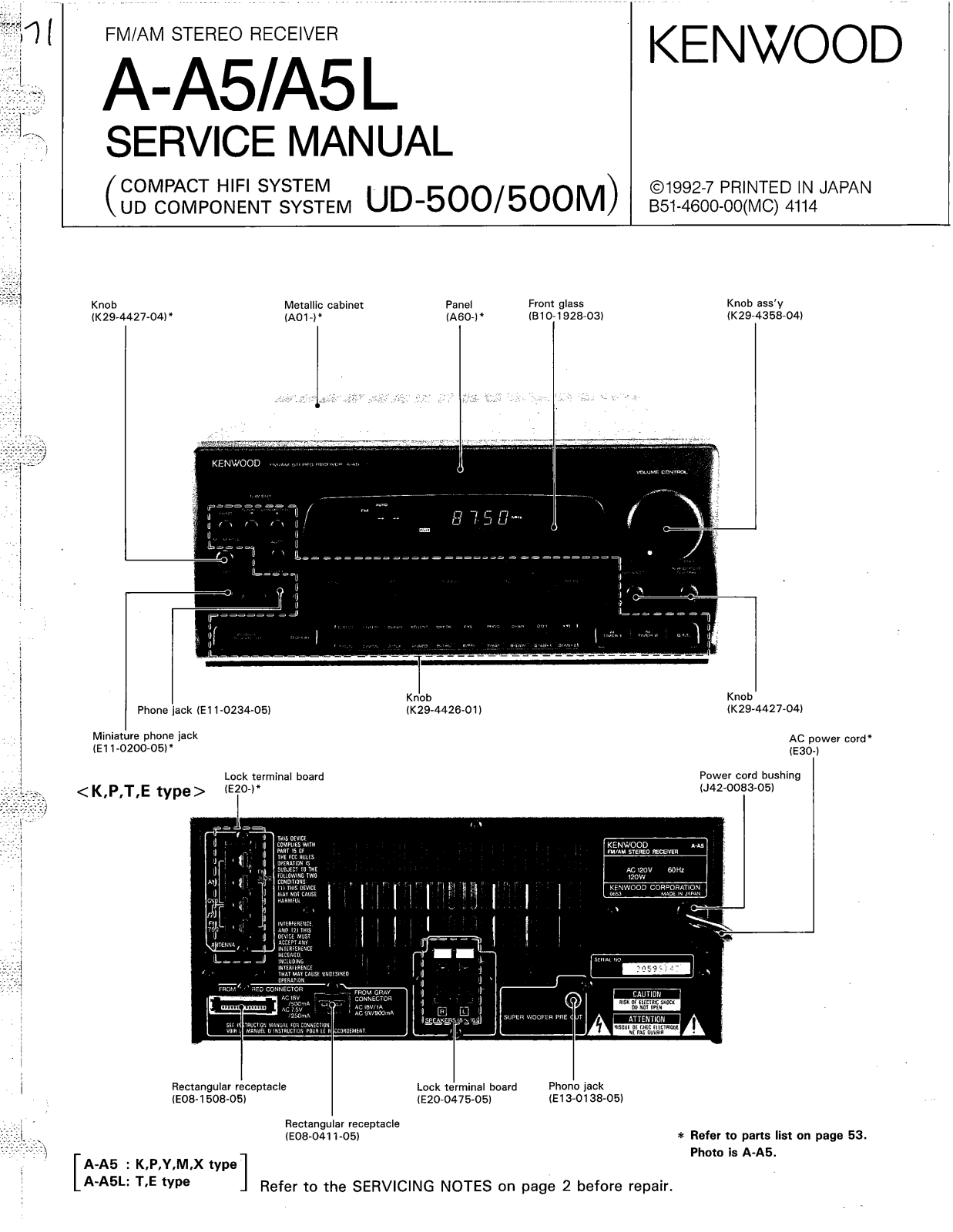 Kenwood A-A5L Service Manual