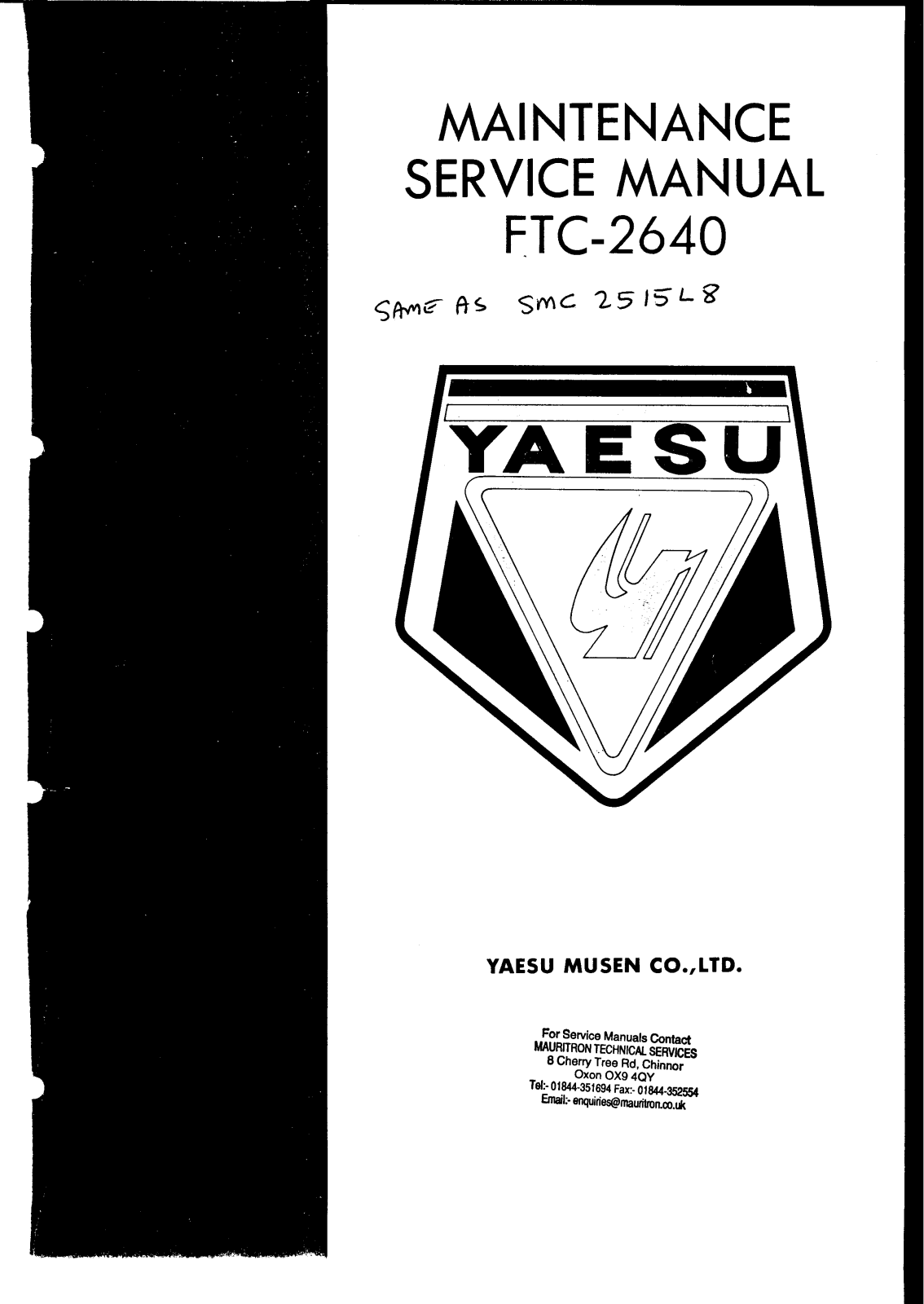 Yaesu FTC-2640, SMC-2515L8 Service manual - ManualMachine.com