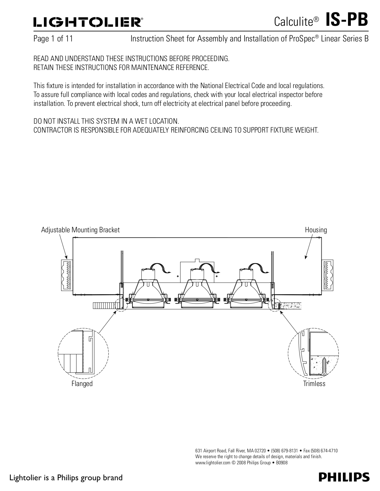 Lightolier PB User Manual