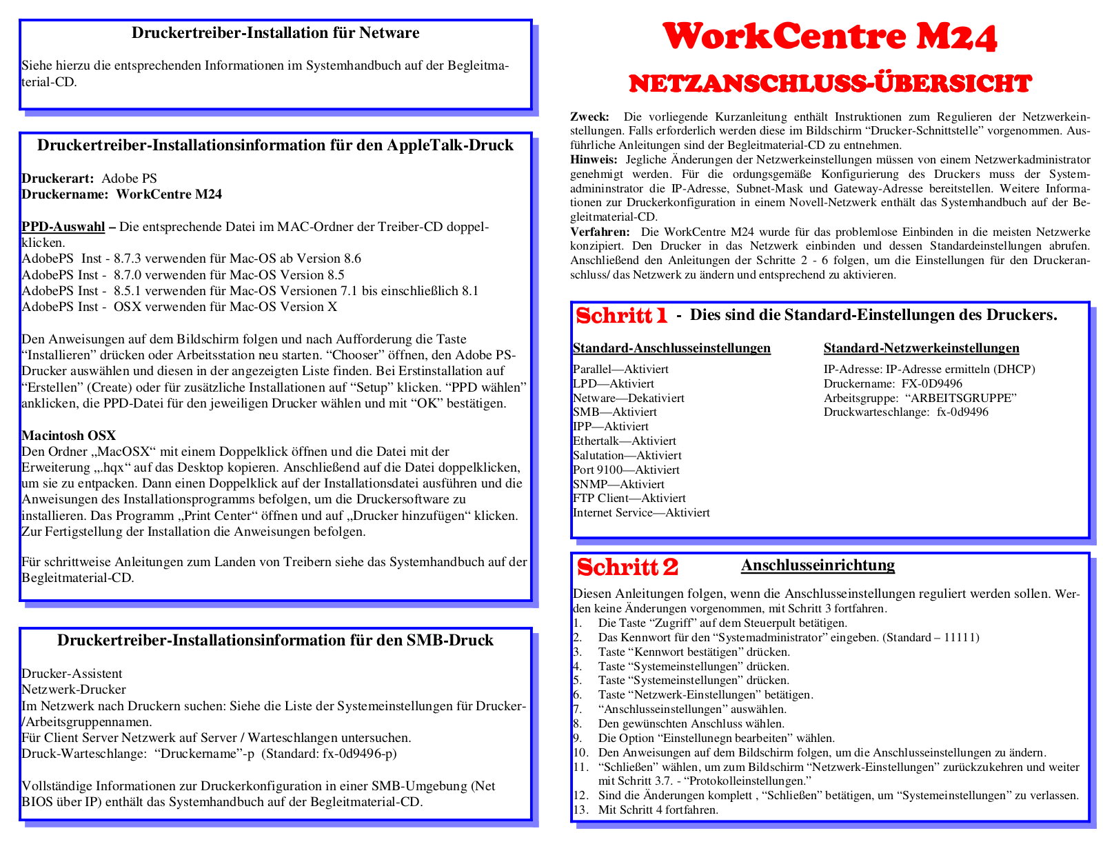 Xerox WORKCENTRE M24 User Manual