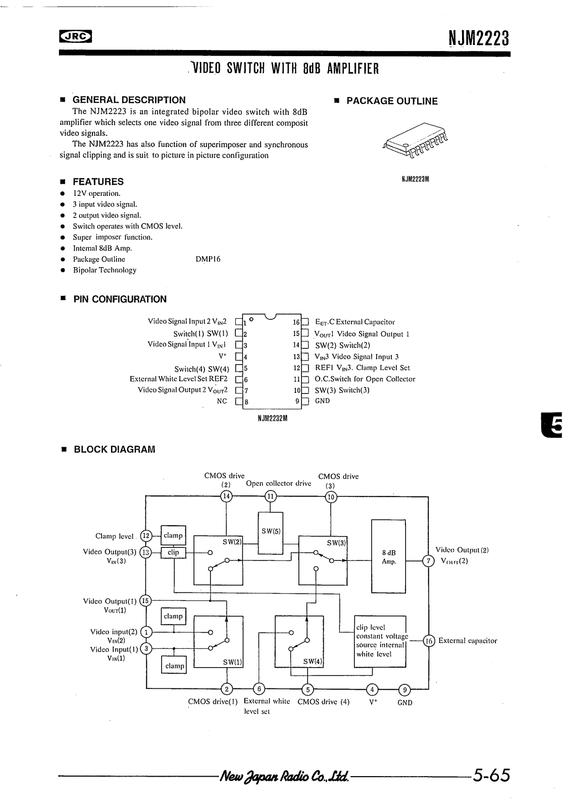 JRC NJM2223M Datasheet