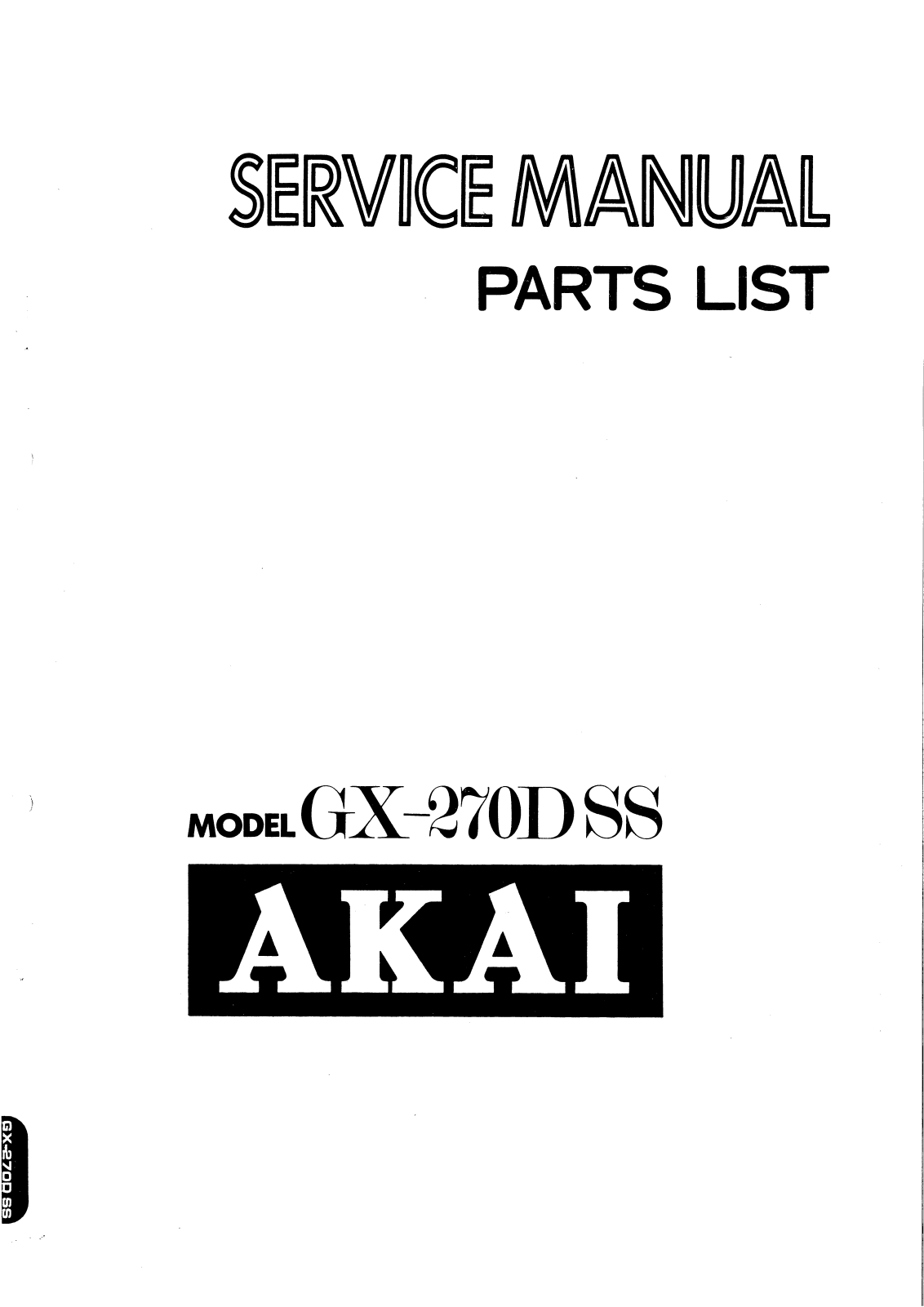 Akai GX-270-DSS Service manual