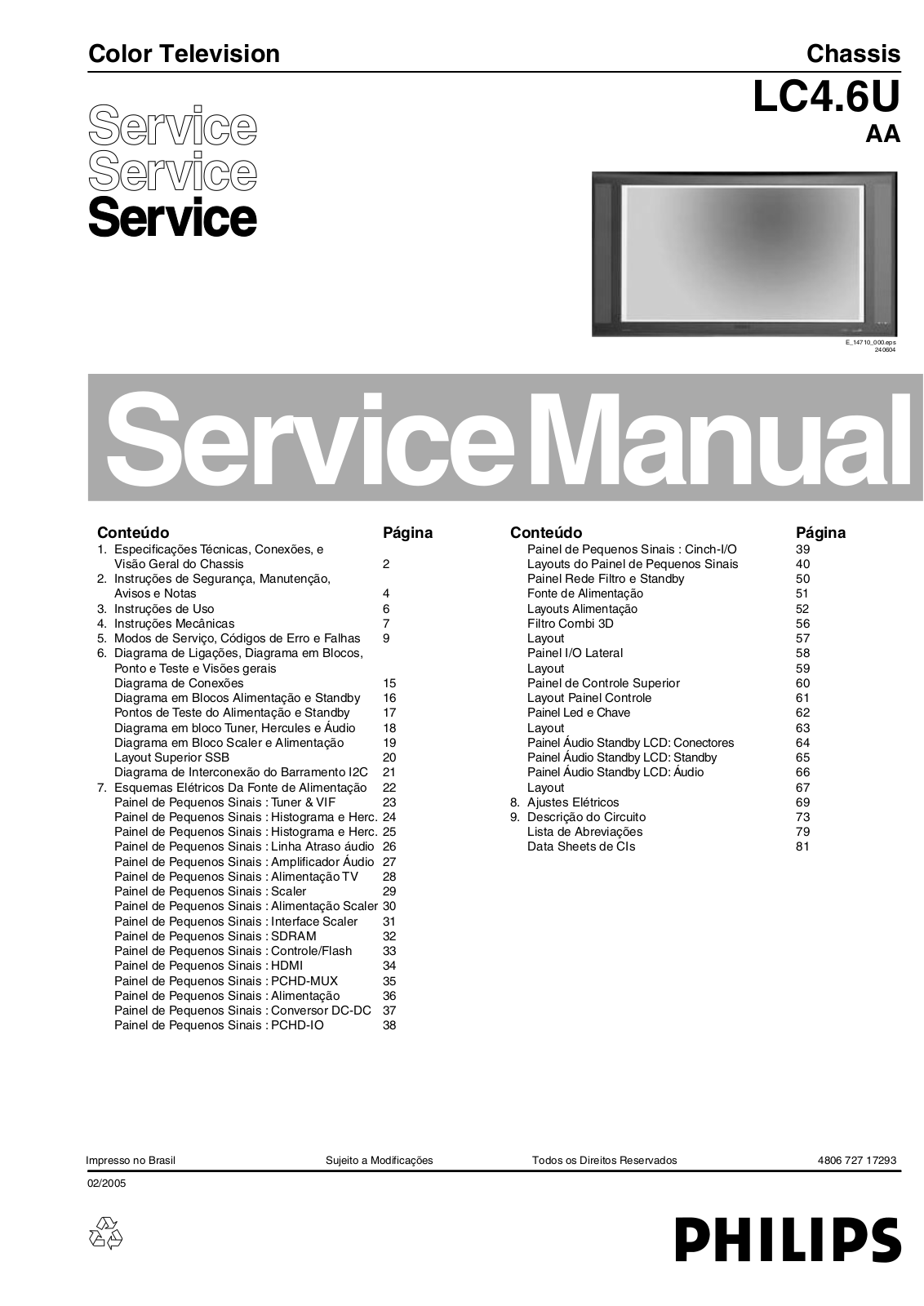 Philips LC4.6U AA Service Manual