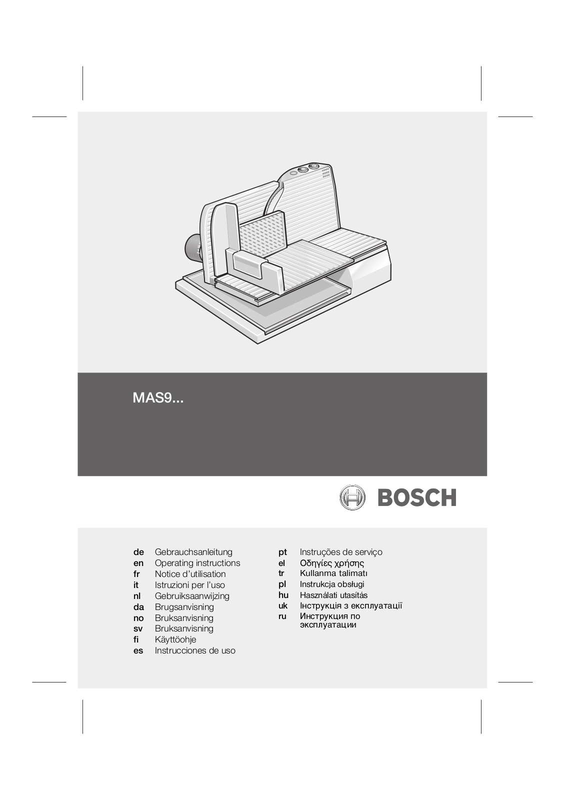 Bosch MAS 9101 User Manual