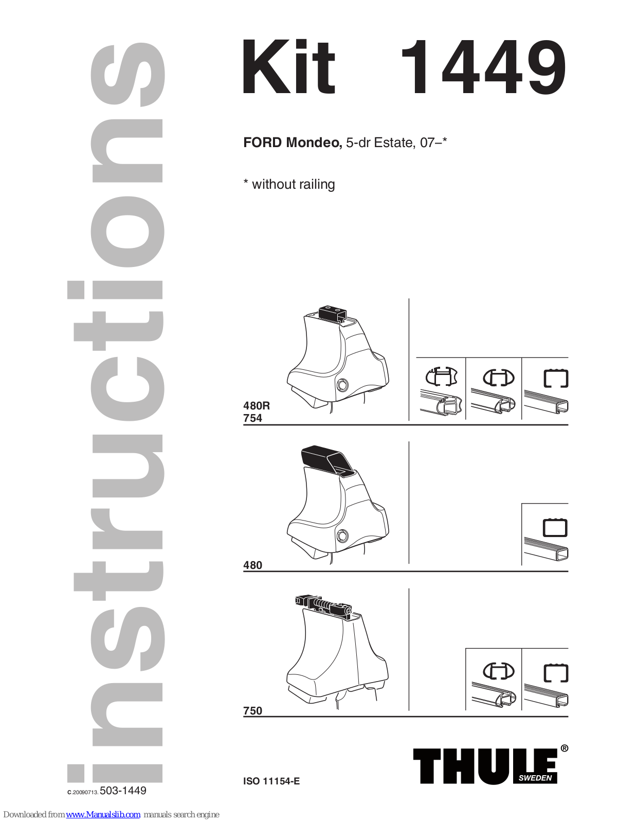 Thule 1449, 1196, 1215 Instructions Manual