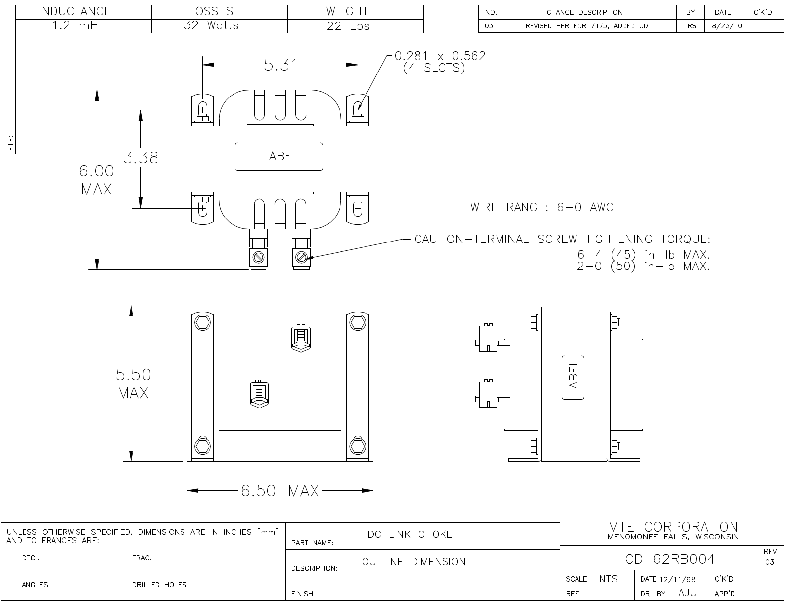 MTE CD 62RB004 CAD Drawings