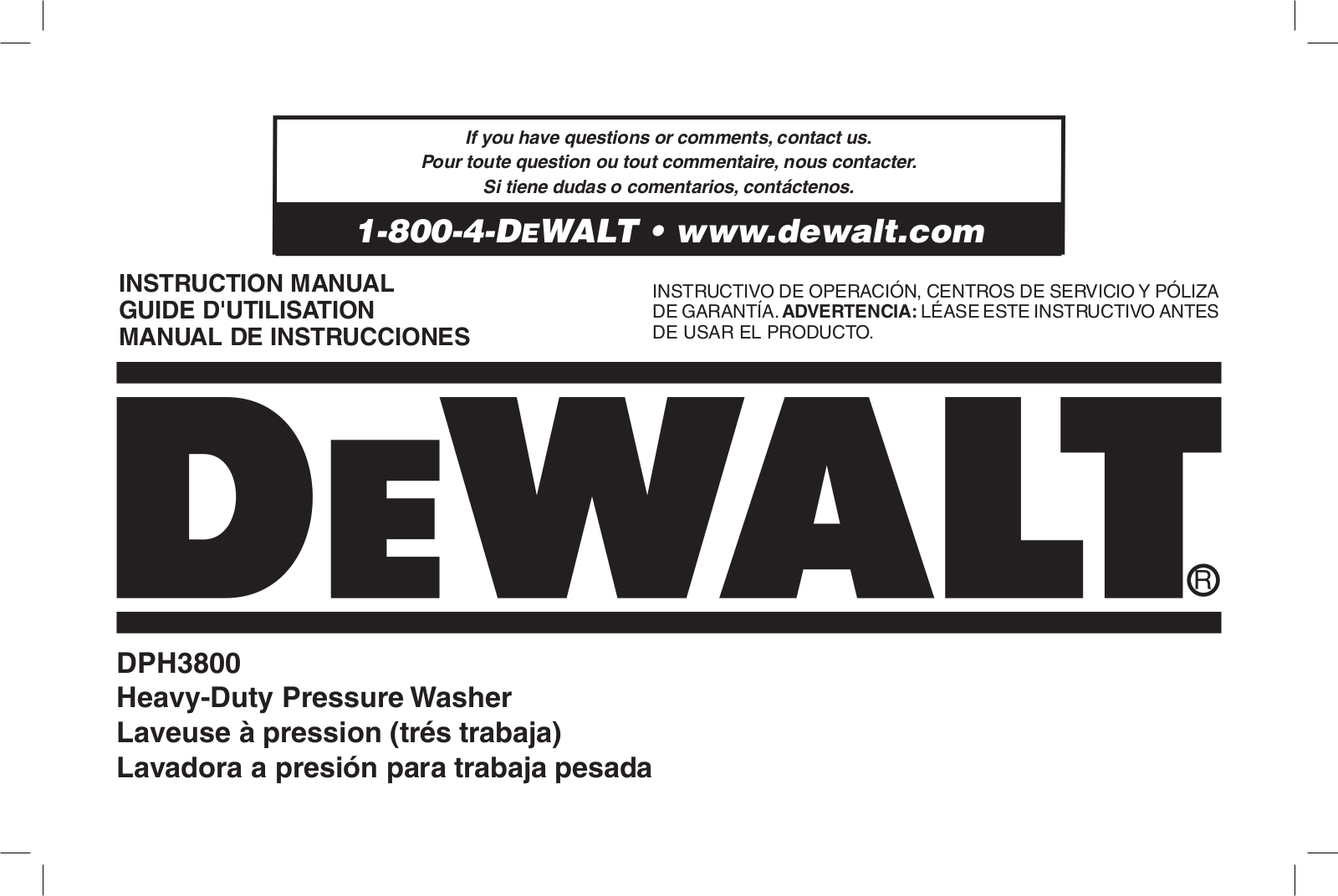 DeWalt N000589 User Manual