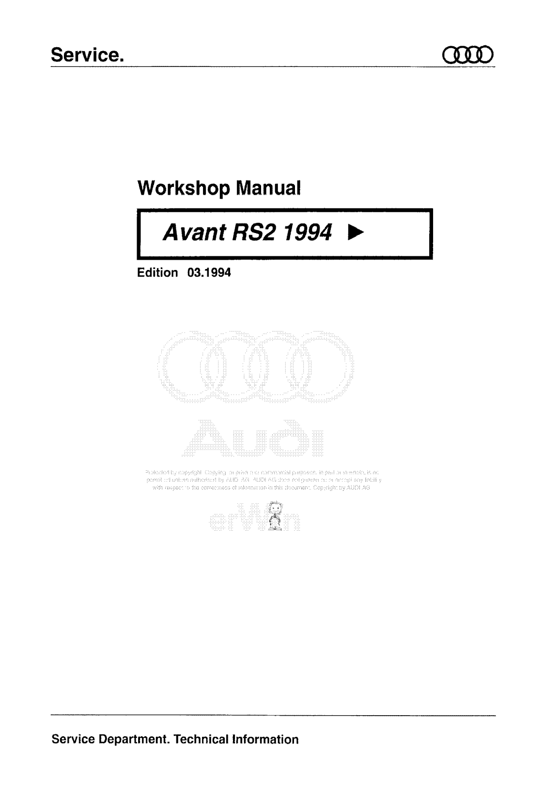 Audi RS2  1994, RS2 User Manual