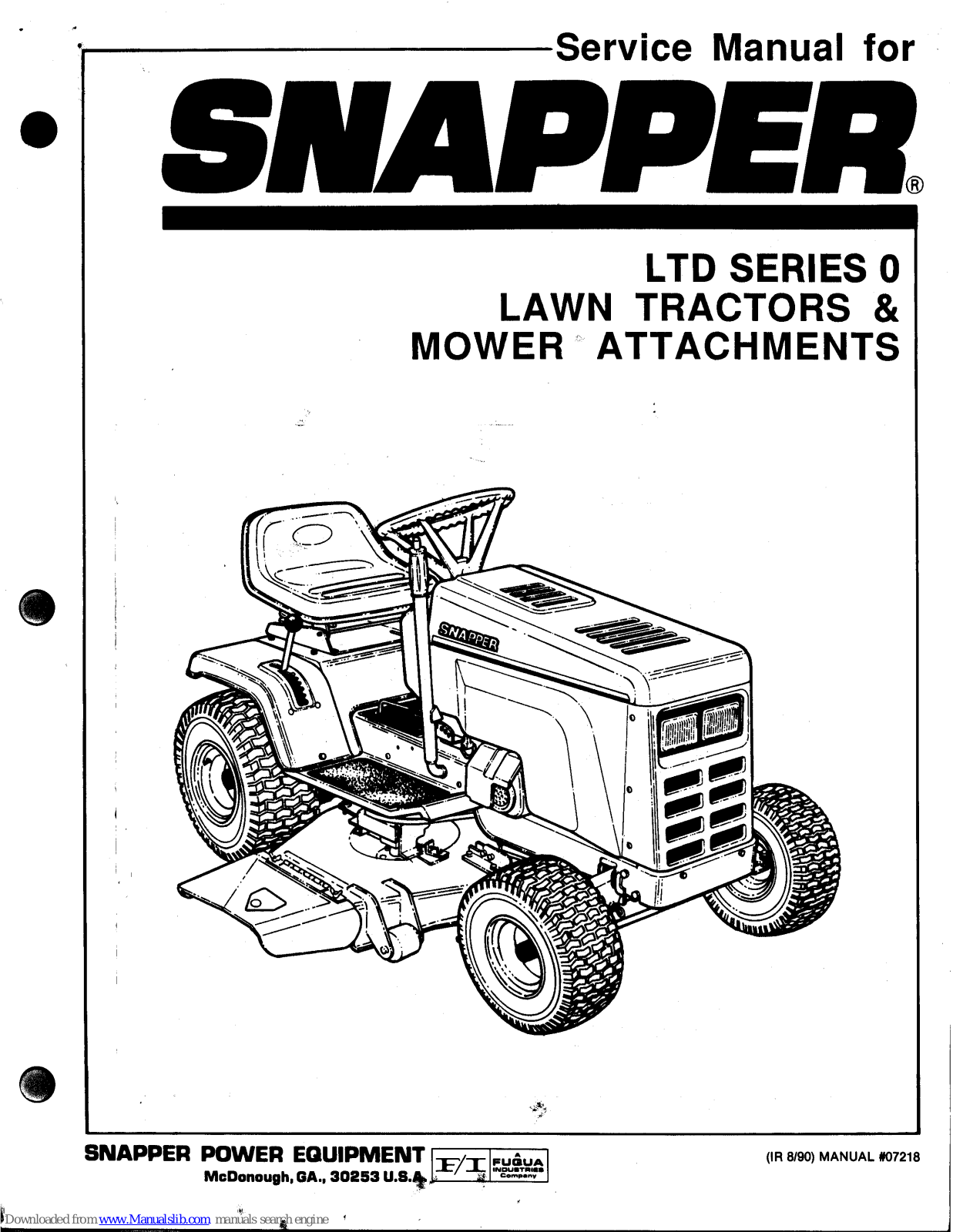 Snapper LTD Series, LTD Series 0 Service Manual