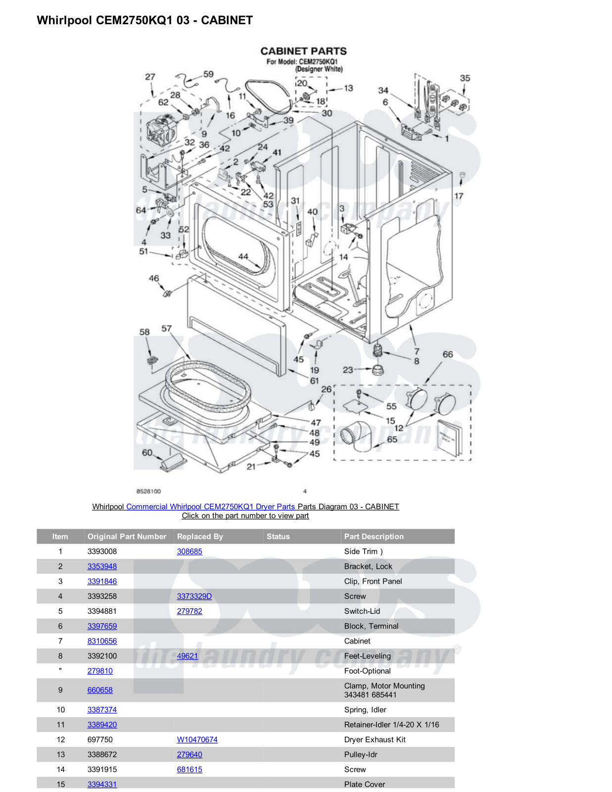 Whirlpool CEM2750KQ1 Parts Diagram