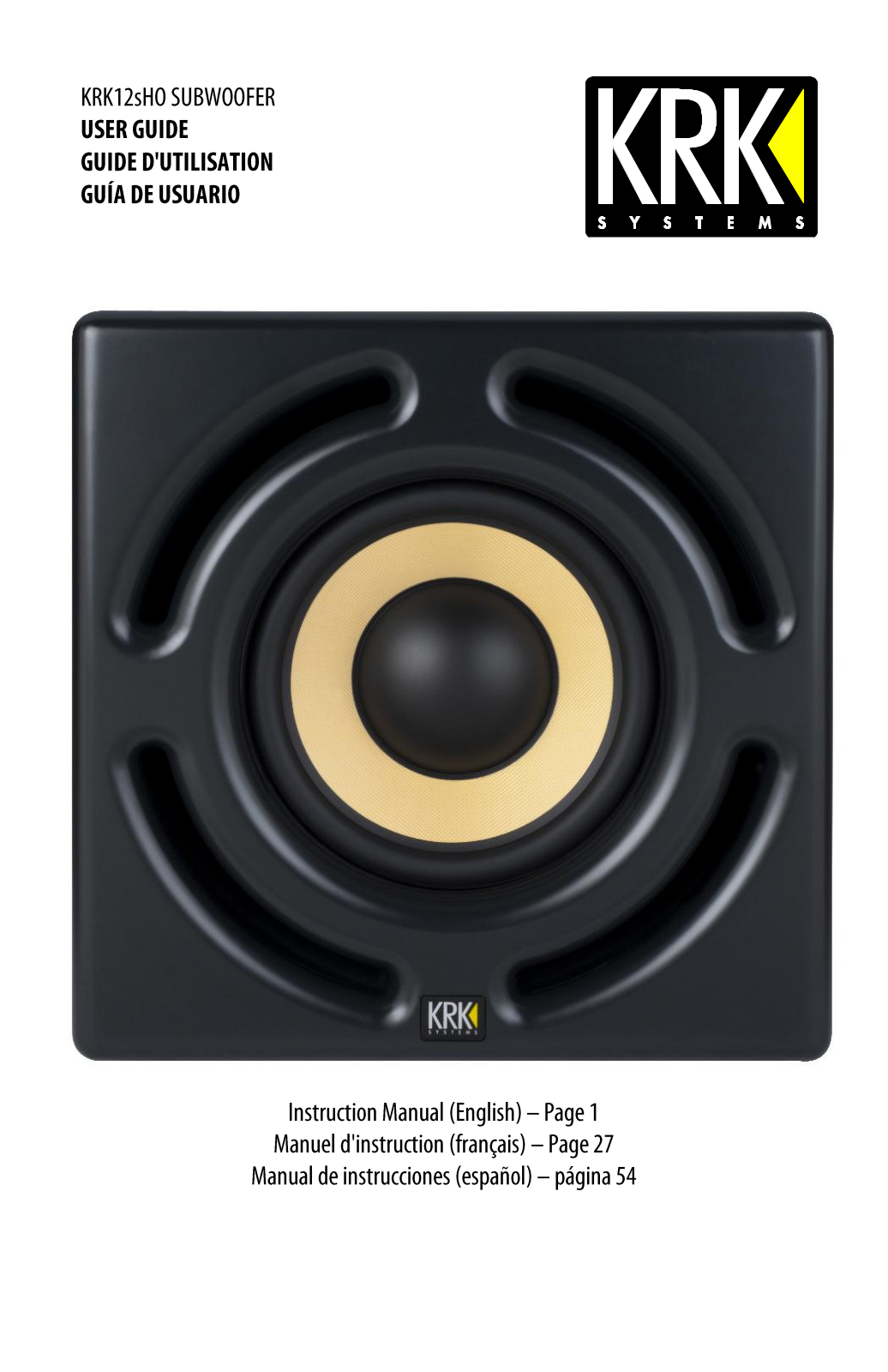 KRK KRK12S-HO Users Manual