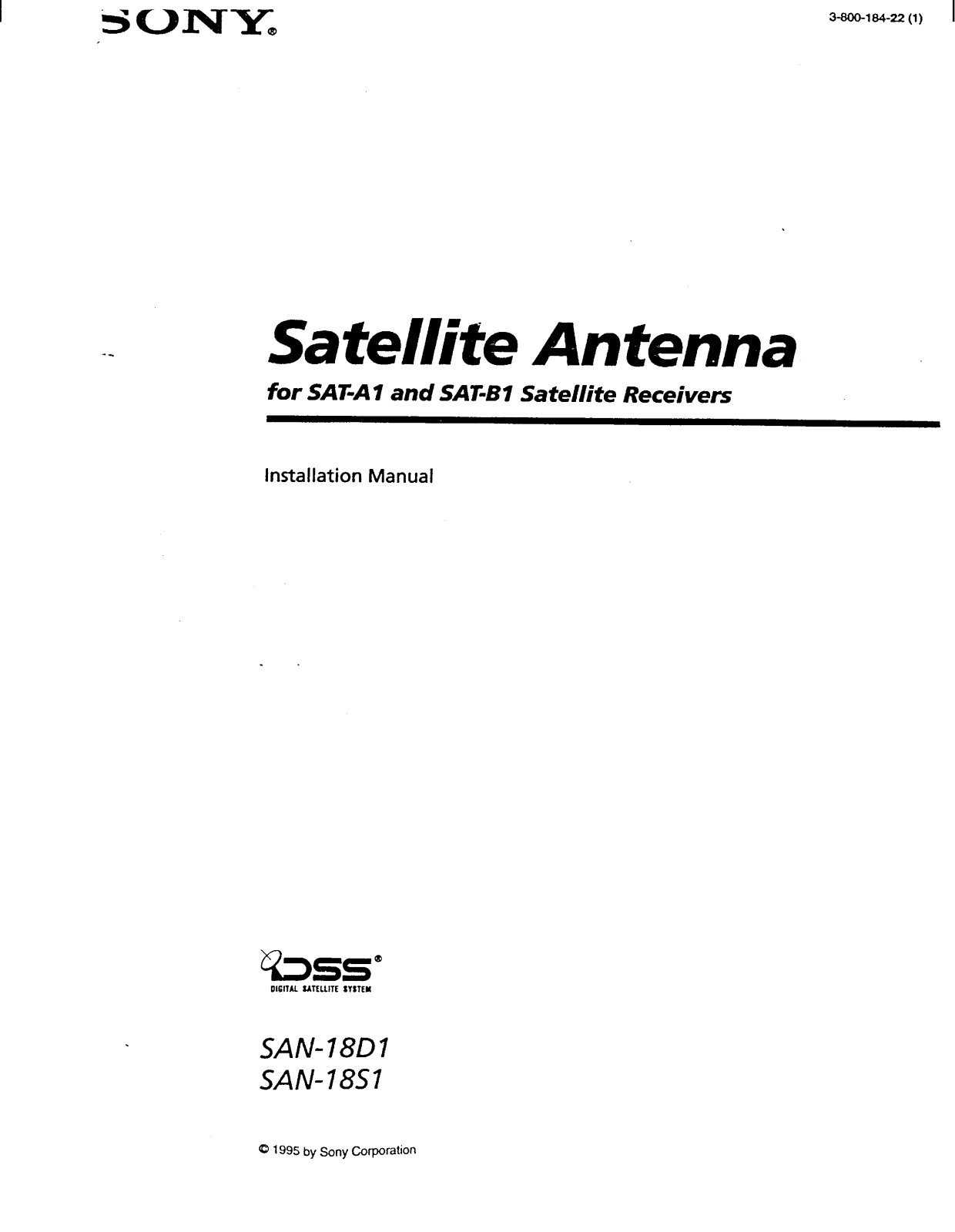 Sony SA-N18D1 User Manual