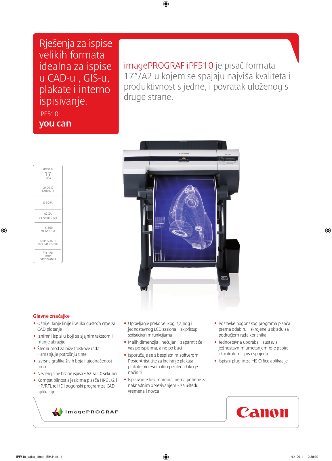 Canon IMAGEPROGRAF IPF510 BROCHURE