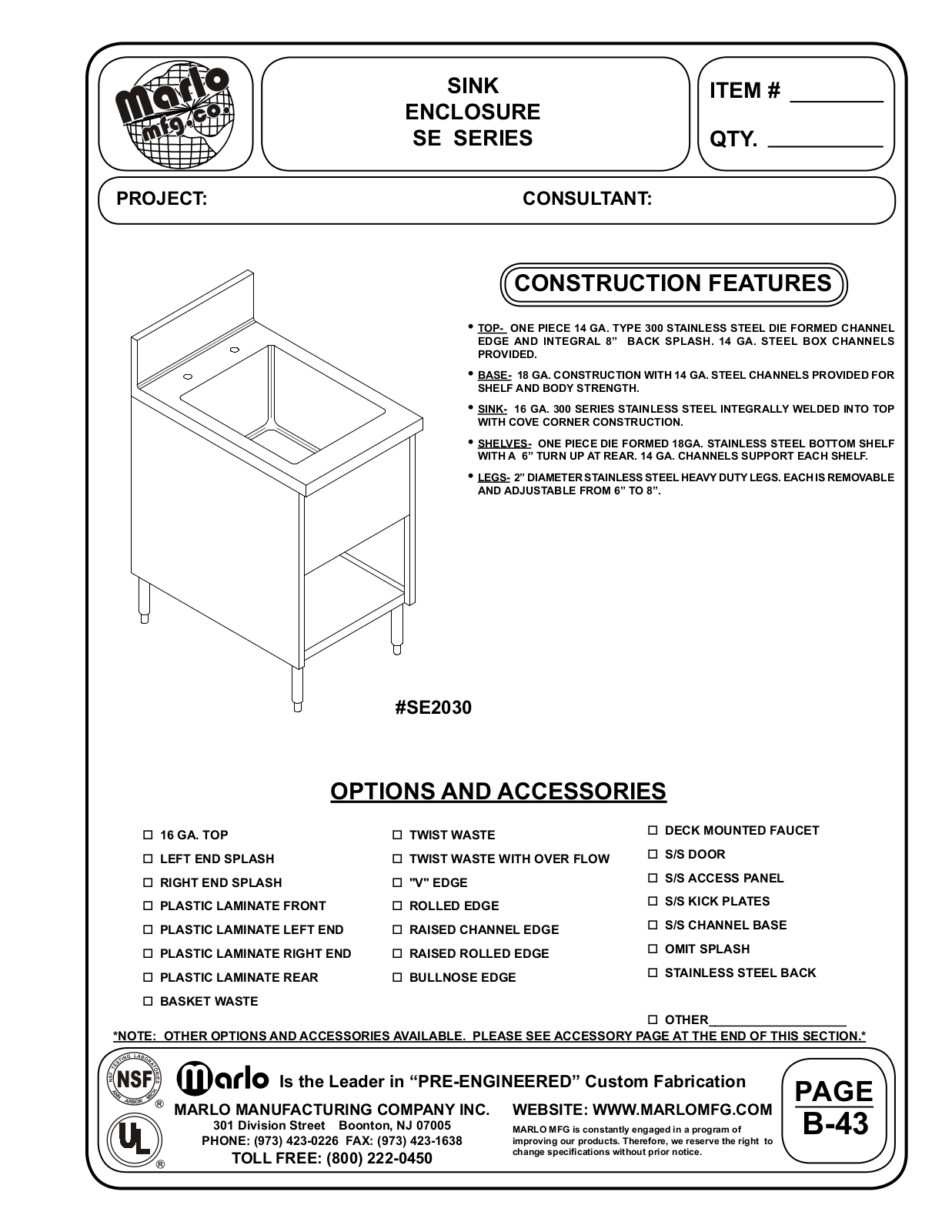 Marlo SE1230 User Manual