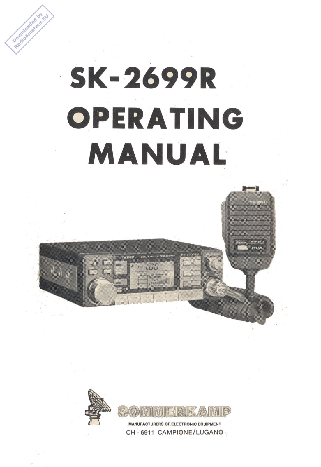 Yaesu SK-2699R Operating Manual