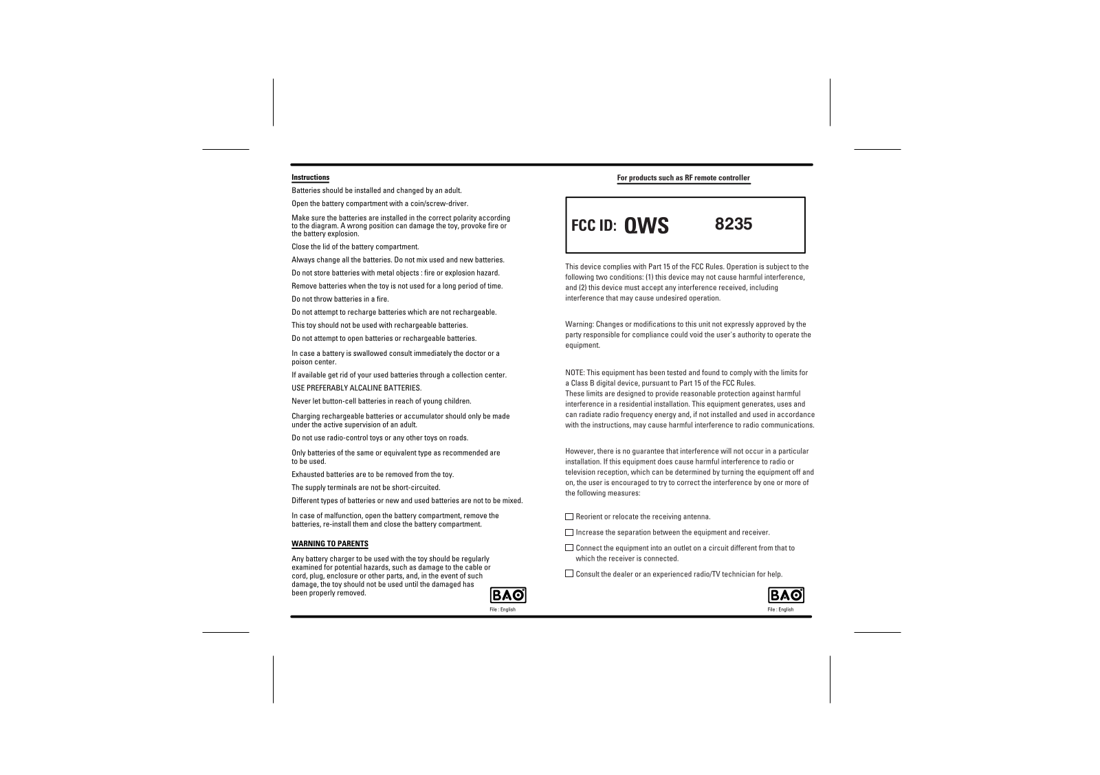 BAO 8235 User Manual