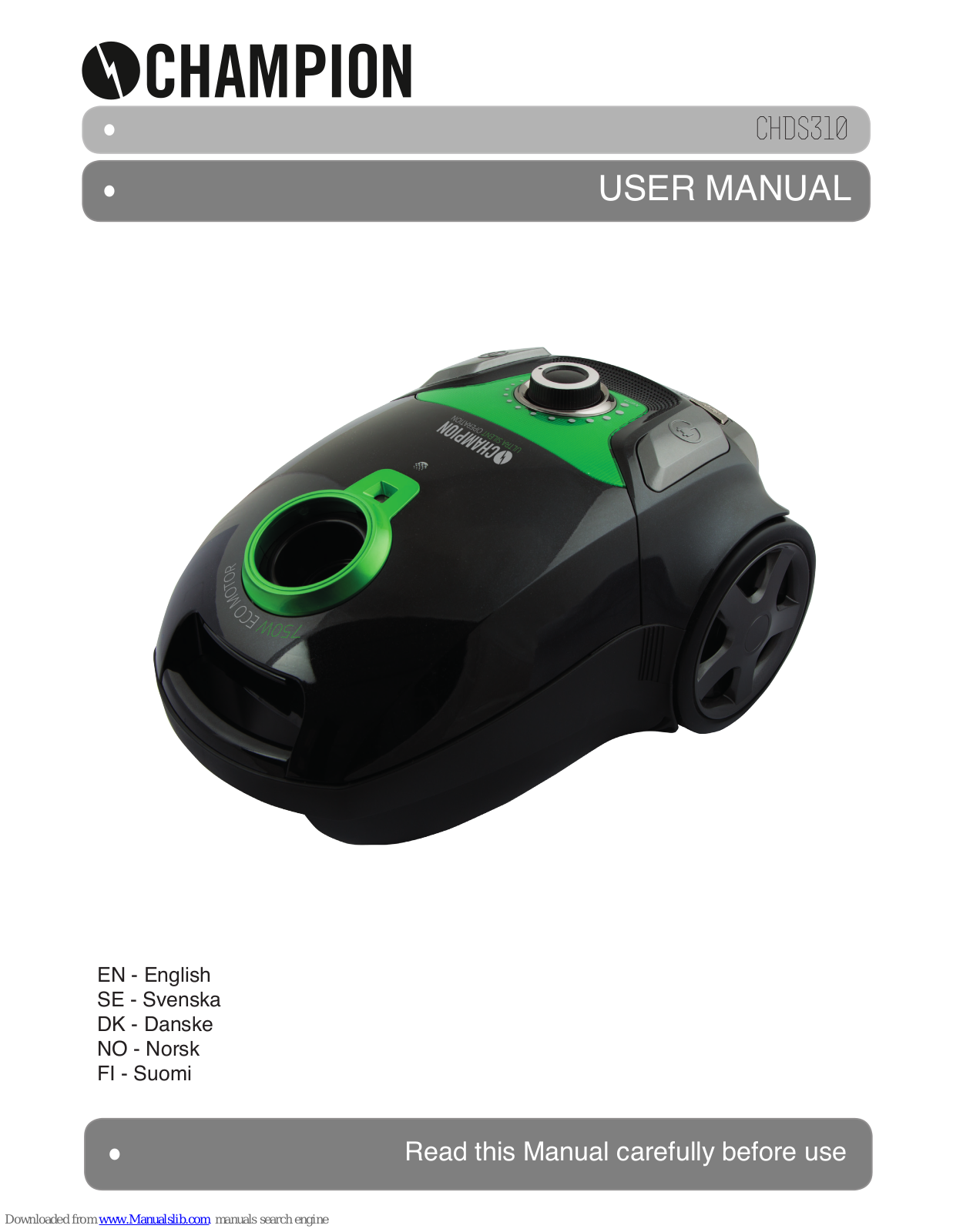 Champion CHDS310 User Manual