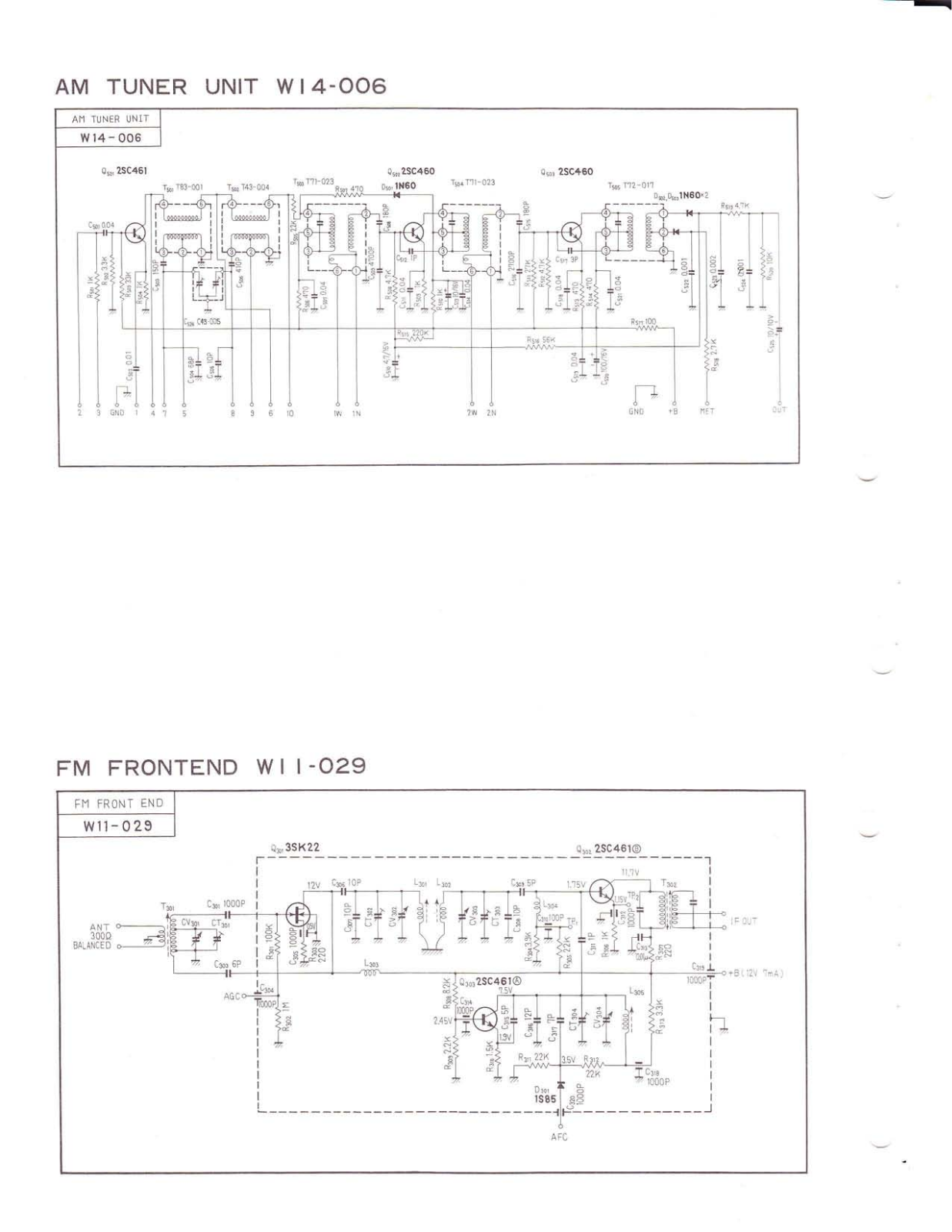 Pioneer W14-006, W11-029 Schematic