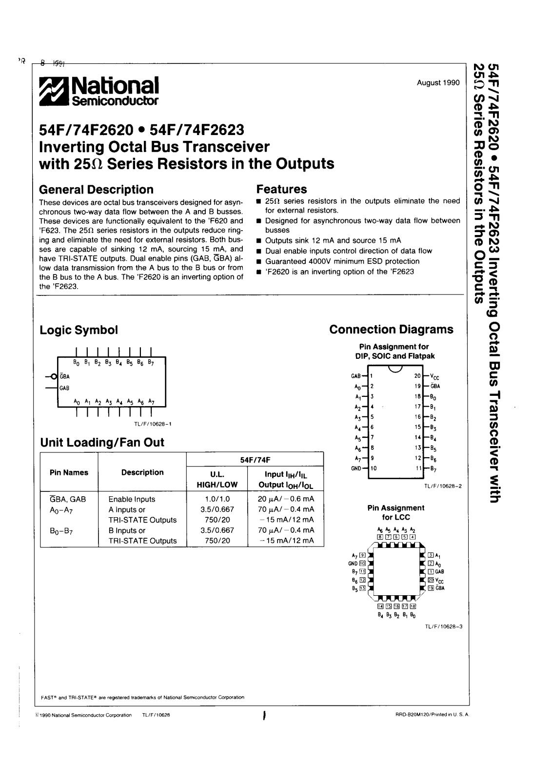 NSC 74F2623SCQR, 74F2623PCX, 74F2623PCQR, 74F2623DCX, 74F2623DCQR Datasheet