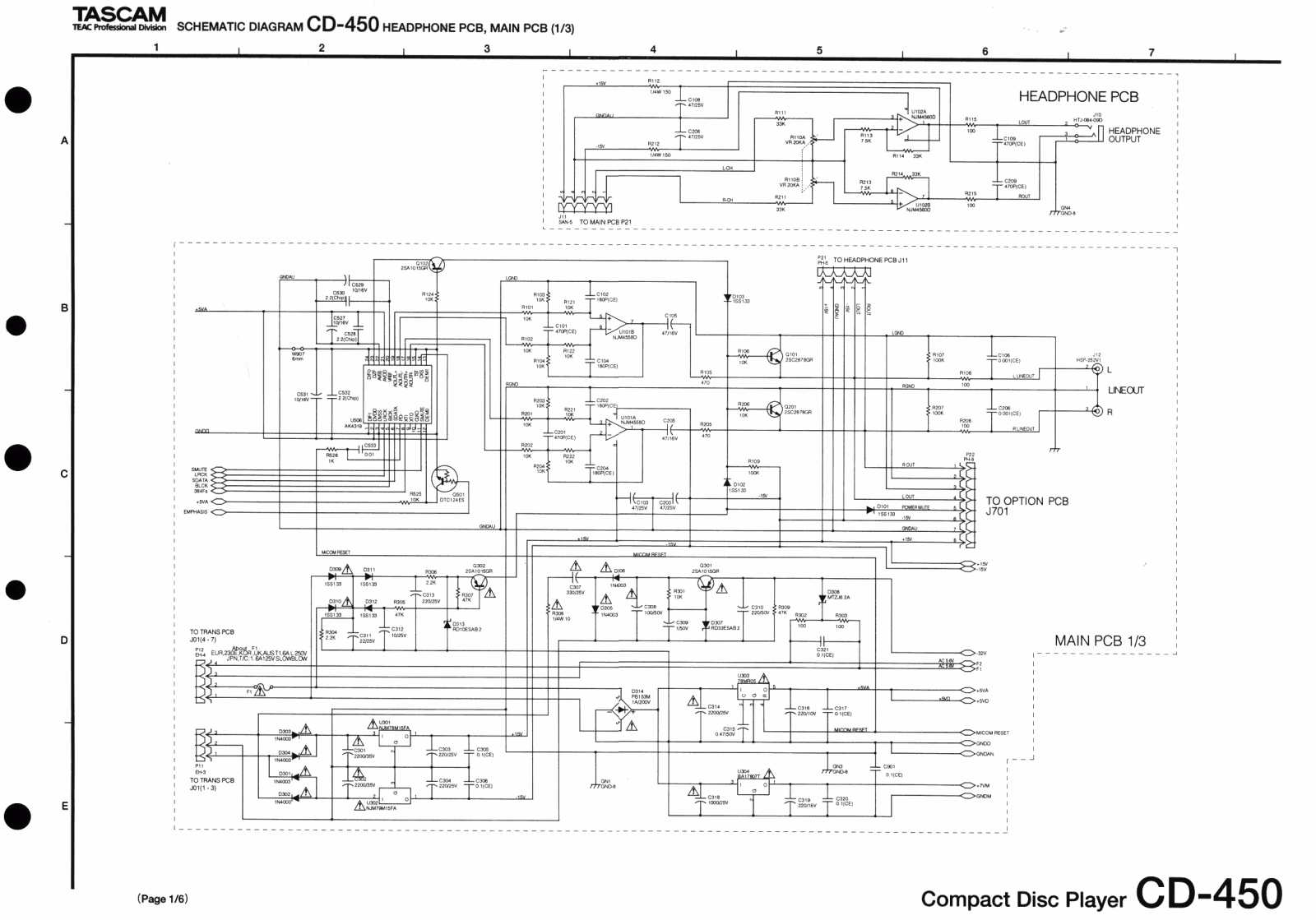 Tascam CD-450 Schematic