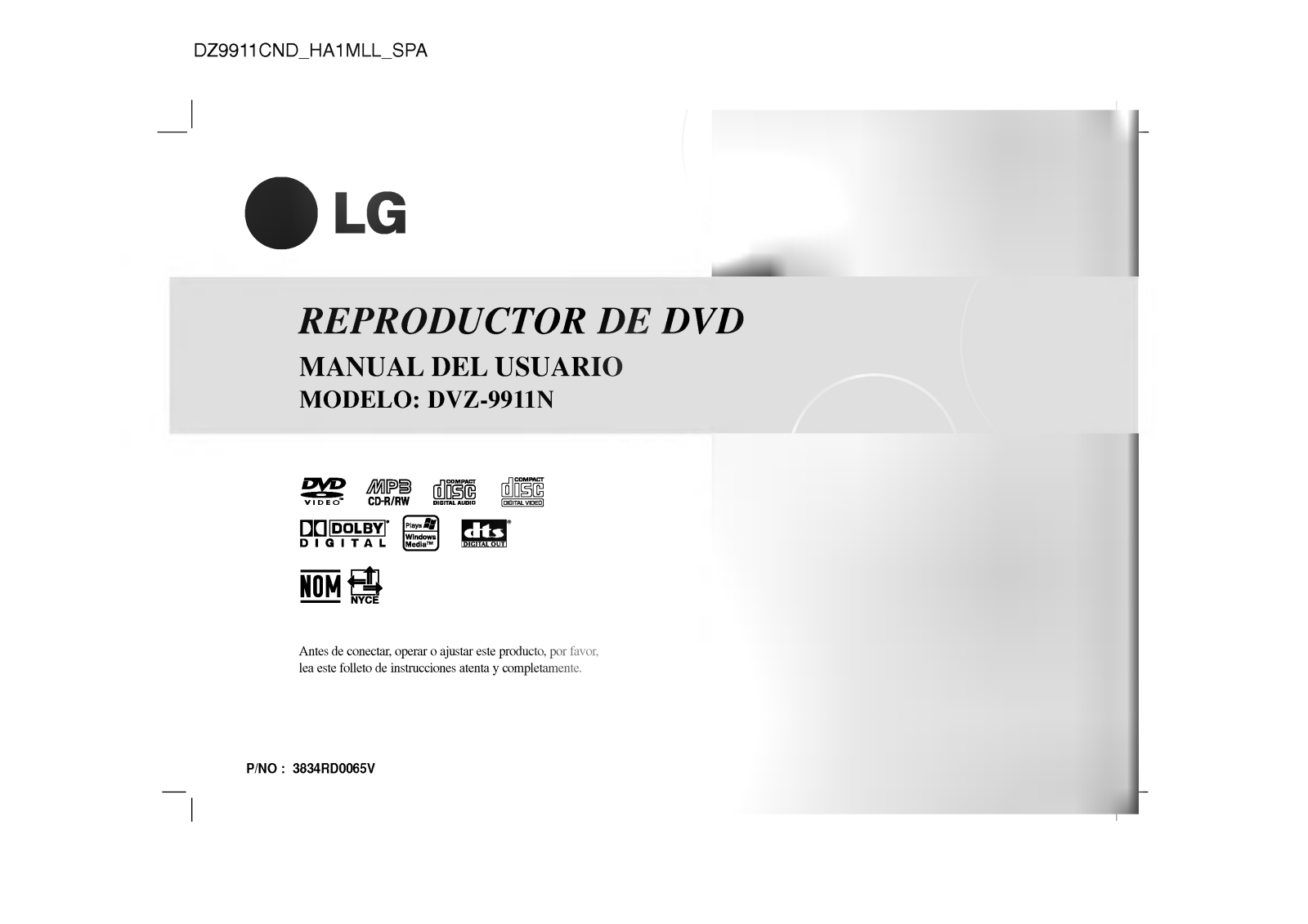 LG DZ9911CND Owner's Manual