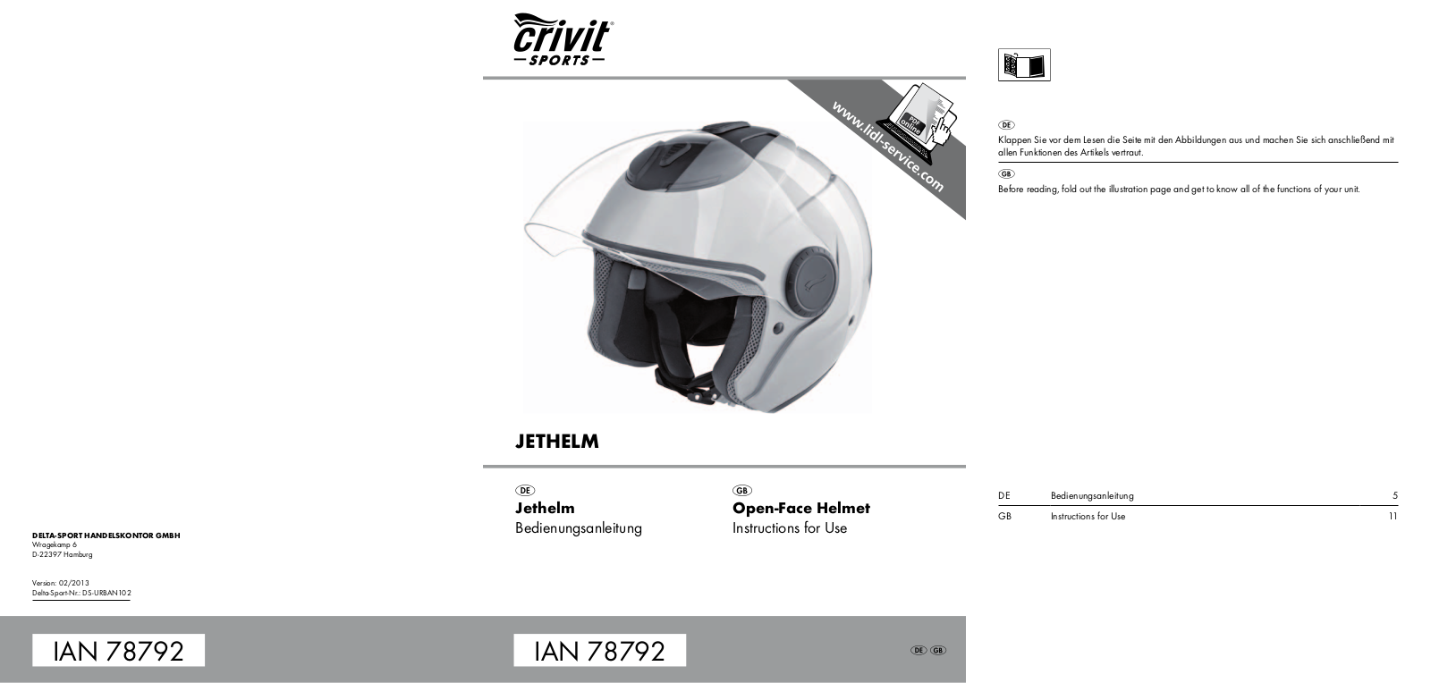 Crivit DS-URBAN102 User Manual