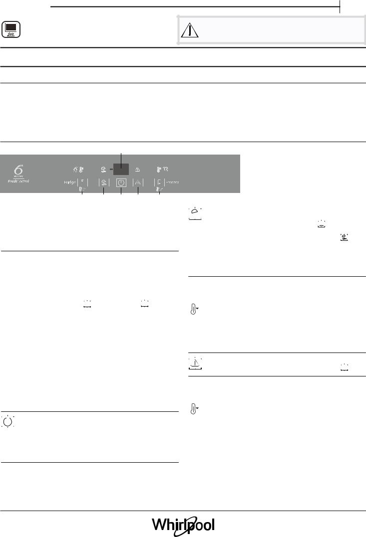 WHIRLPOOL ART 8810 SF Daily Reference Guide