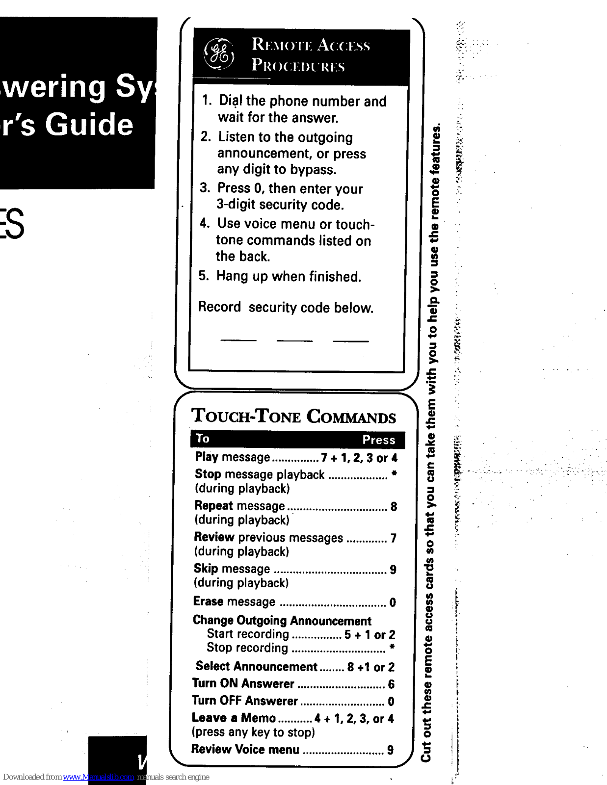 GE 2-9985 User Manual