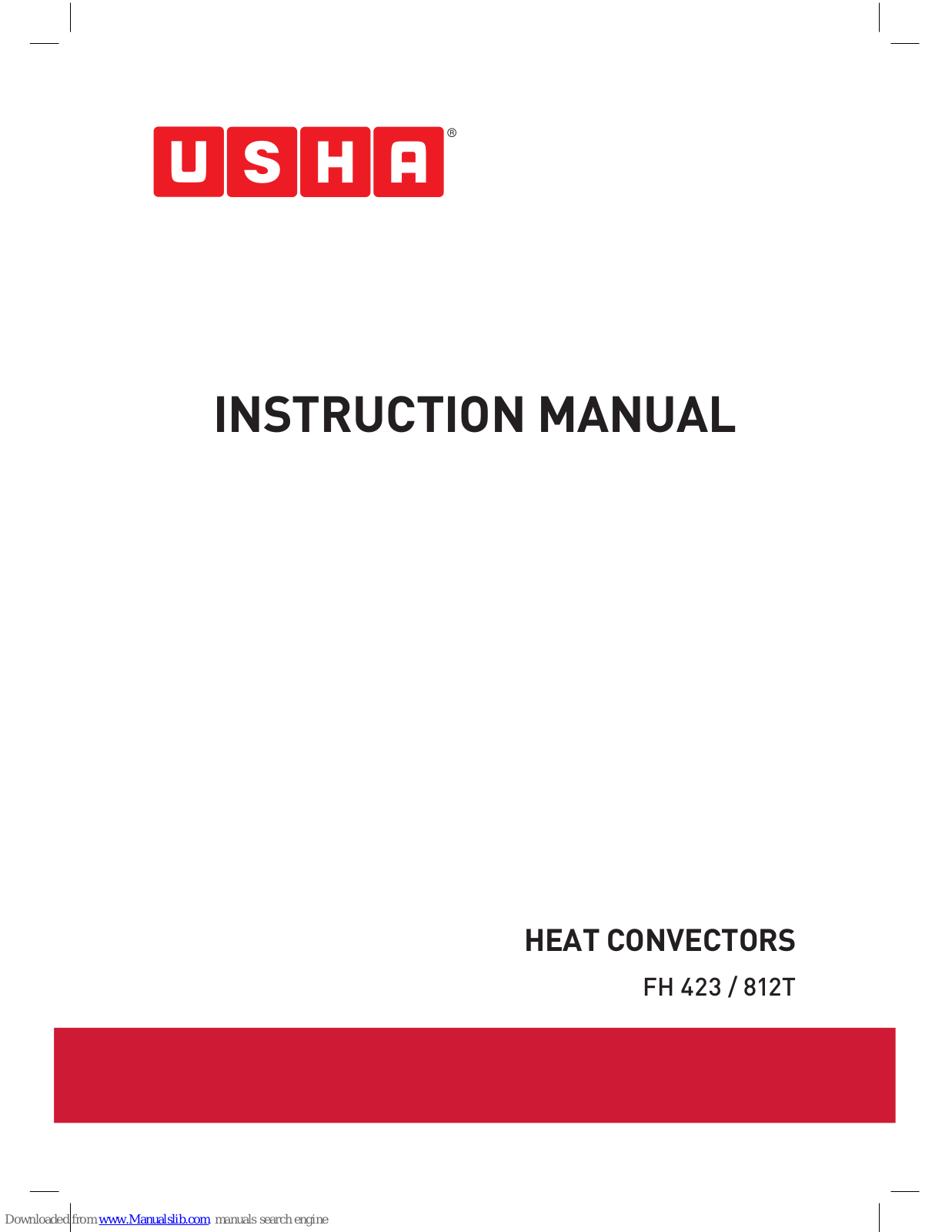 usha FH 423, FH-812T Instruction Manual