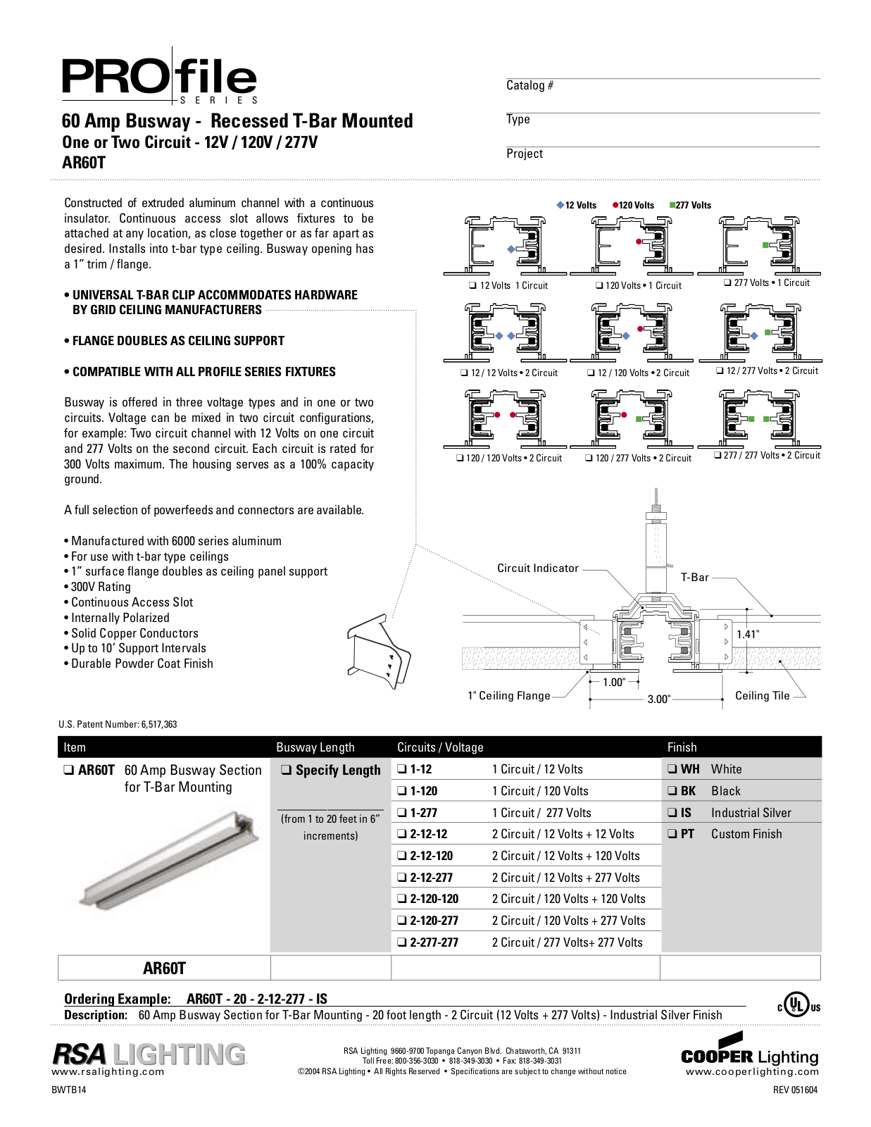 Cooper Lighting AR60T User Manual