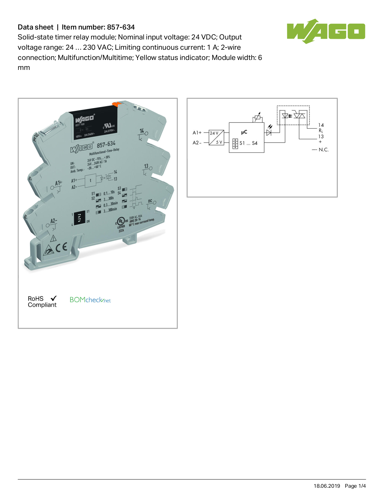 Wago 857-634 Data Sheet