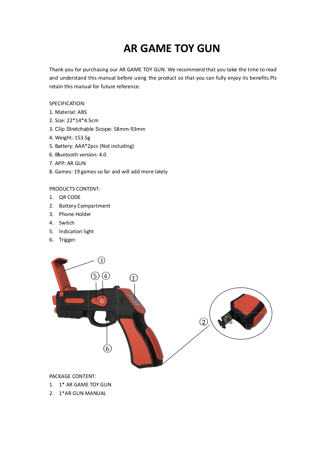 GOLDREAM TECHNOLOGY AR 001 User Manual