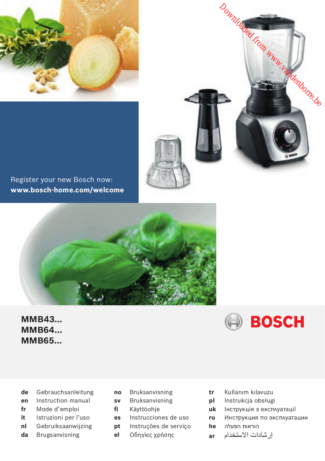 BOSCH MMB43G2B User Manual