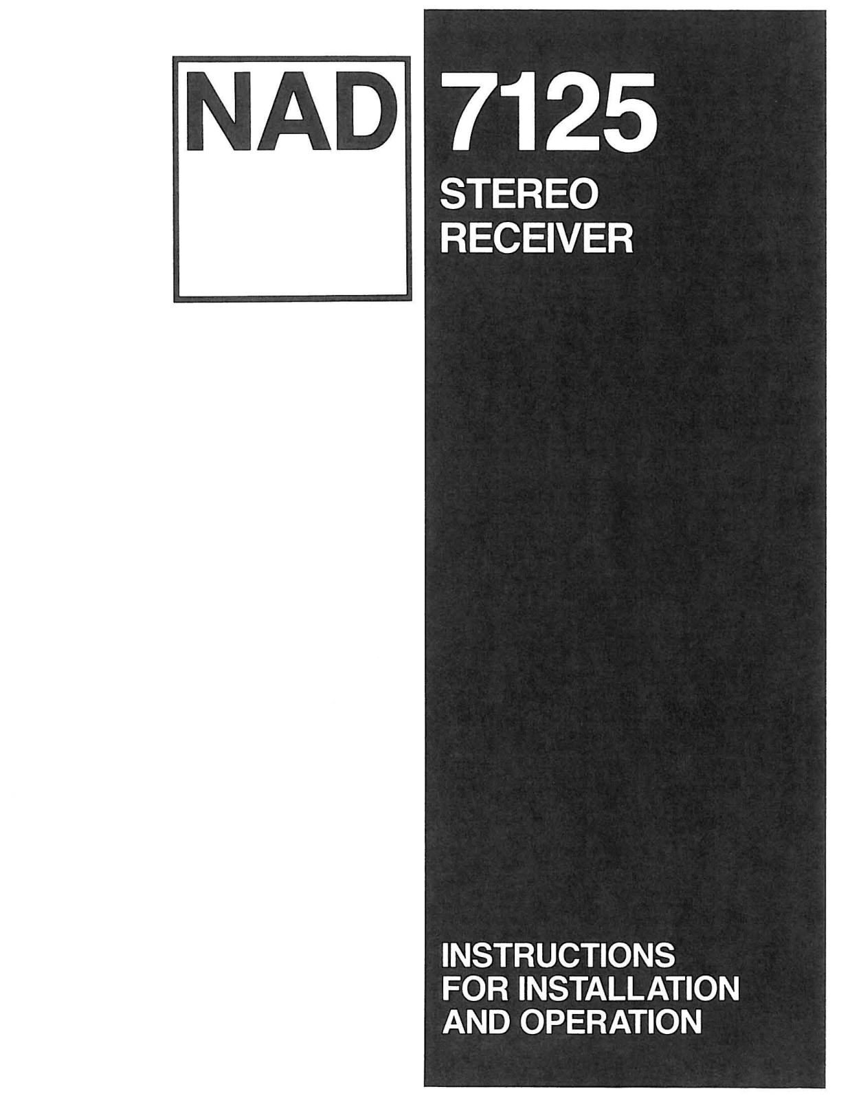 NAD 7125 Owners manual