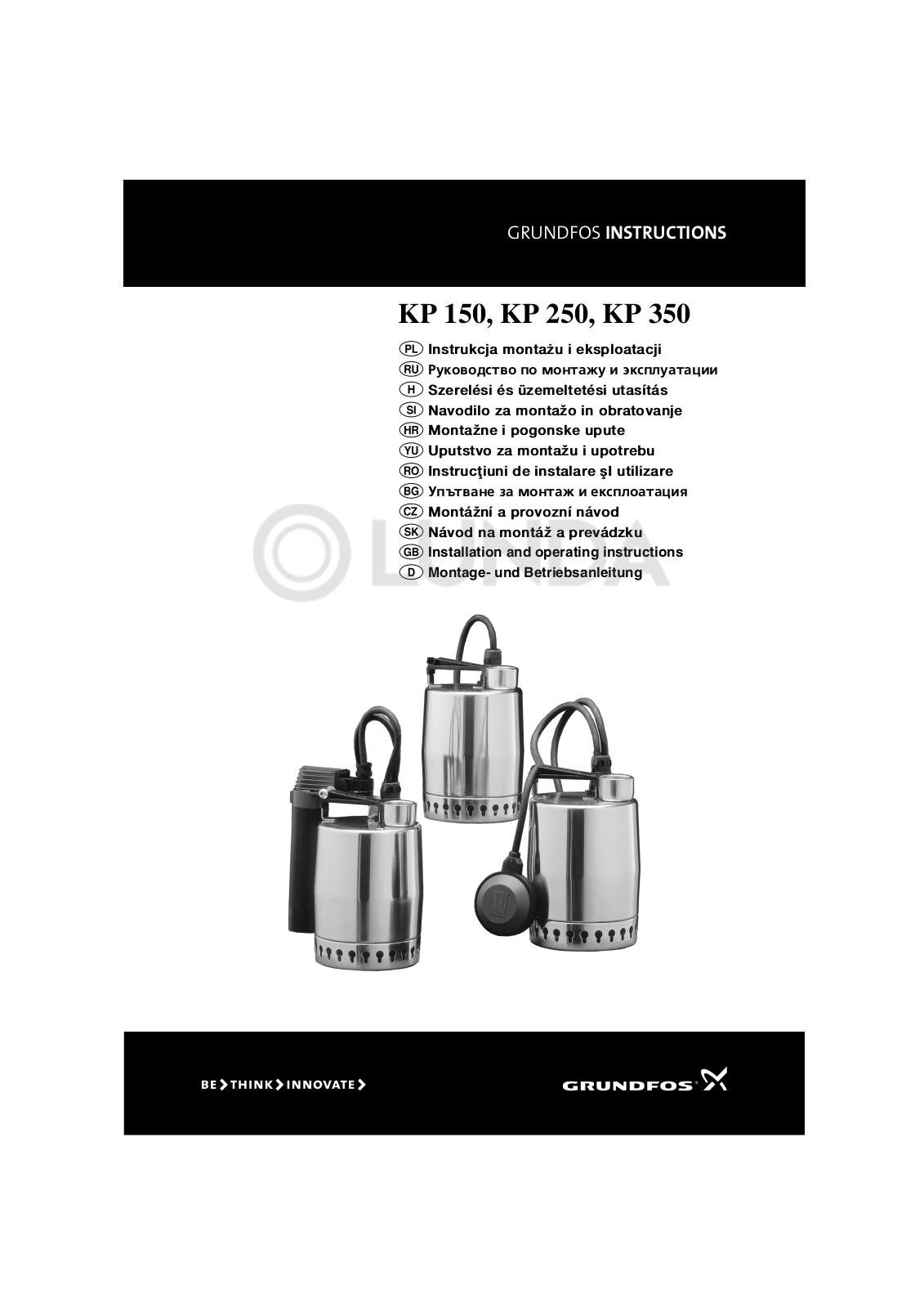 Grundfos KP 250-AV1 User manual