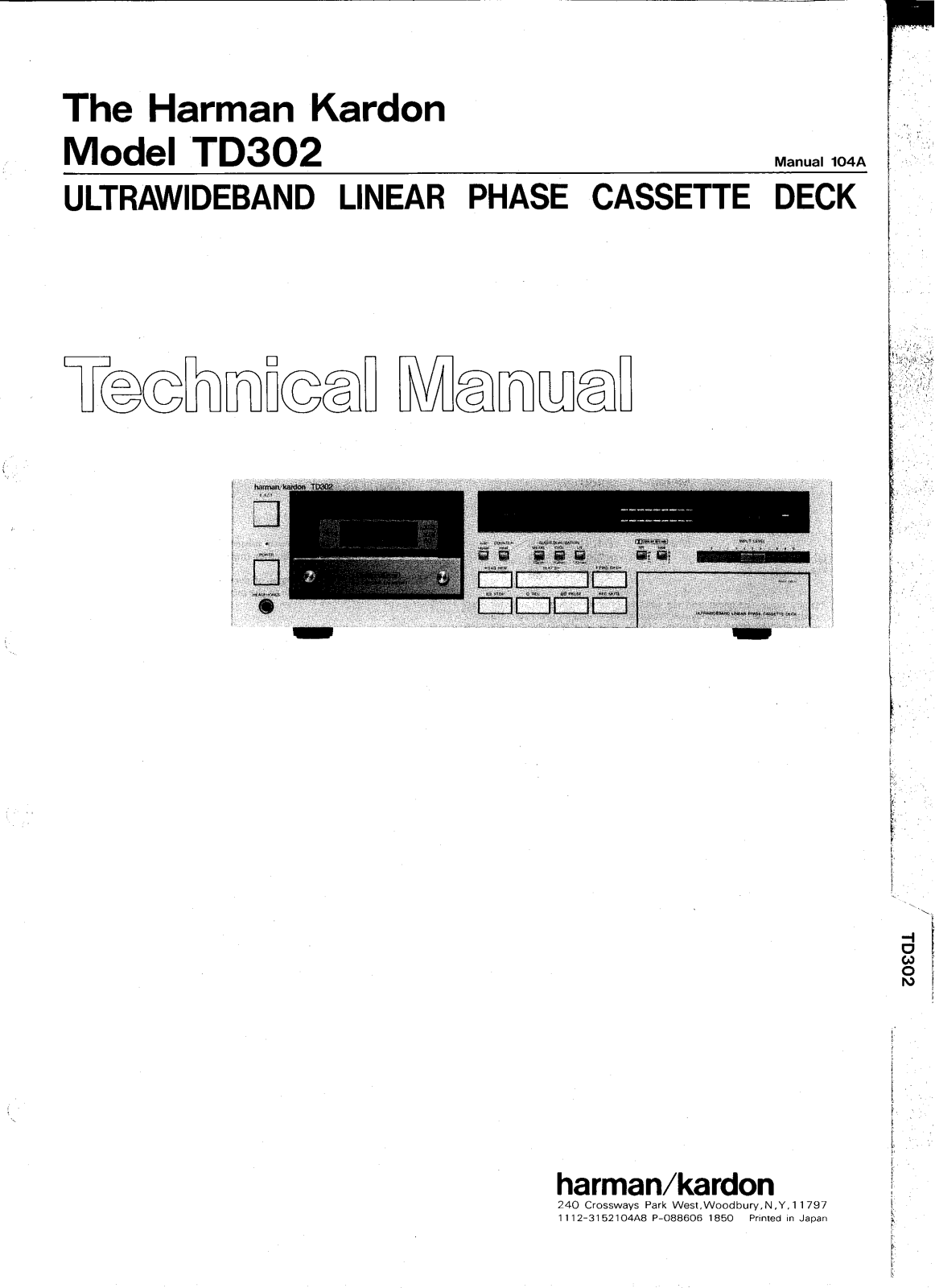 Harman Kardon TD-302 Service manual