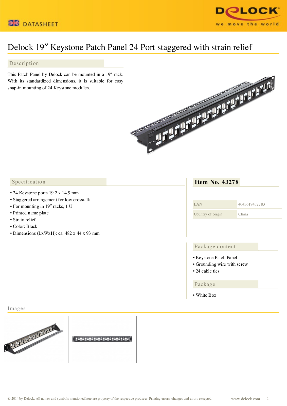DELOCK 43278 Datasheet - ManualMachine.com