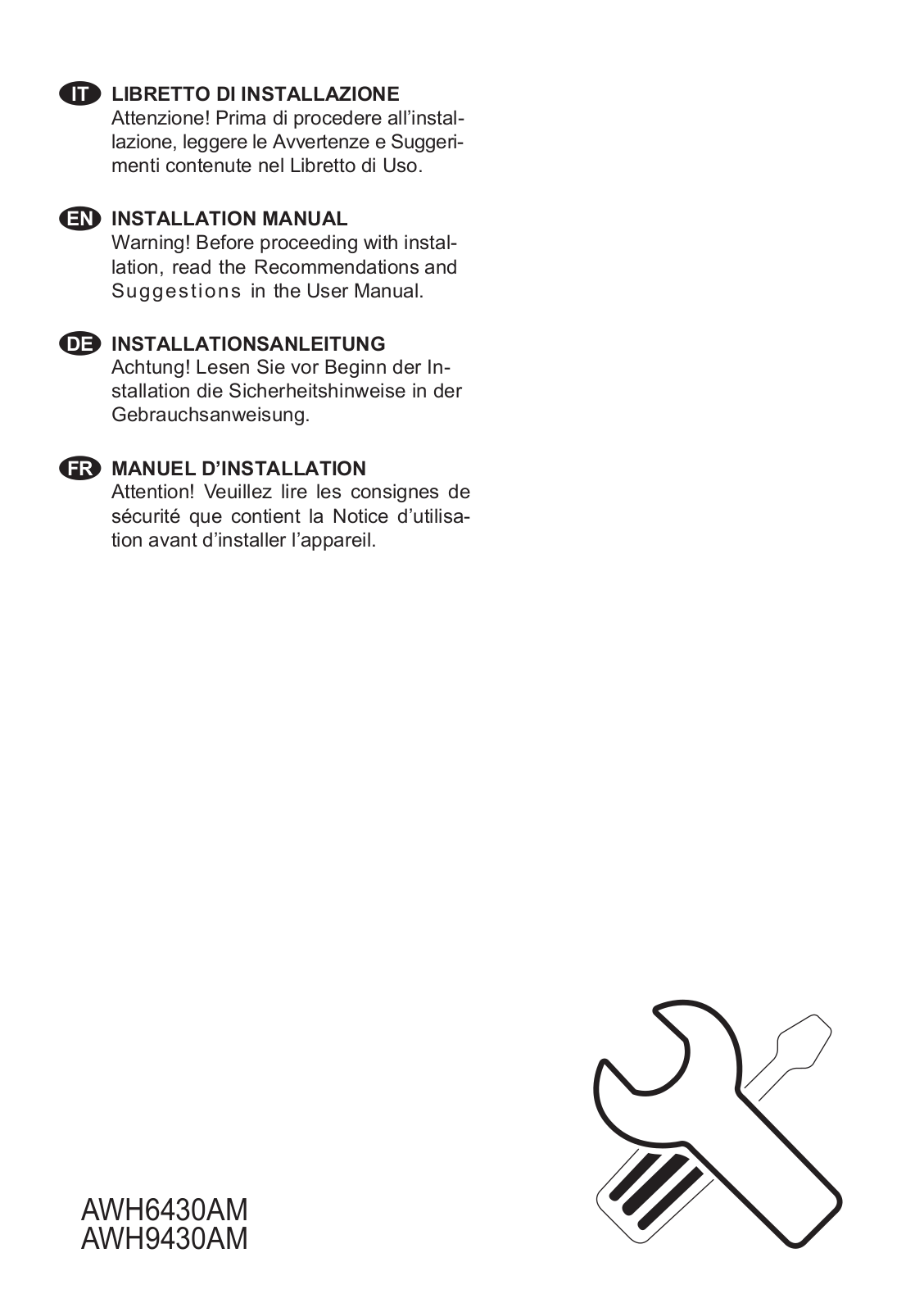 AEG AWH6430AM, AWH9430AM User Guide