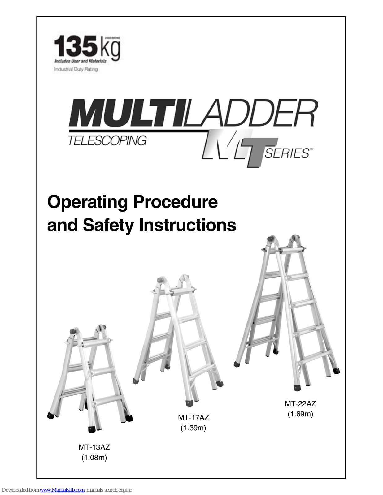 Werner MT-13AZ, MT-17AZ, MT-22AZ Operating Instructions Manual