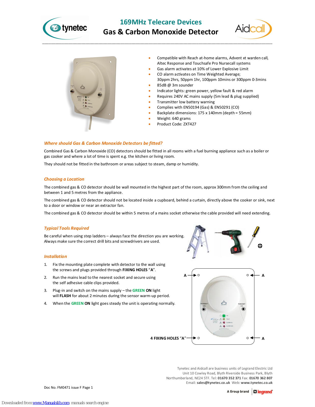 Tynetec ZXT427 User Manual