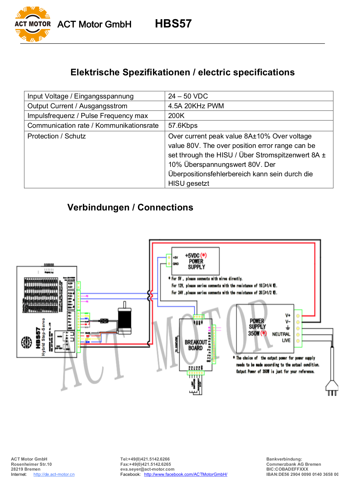 ACT MOTOR ACT HBS57 Datasheet - ManualMachine.com