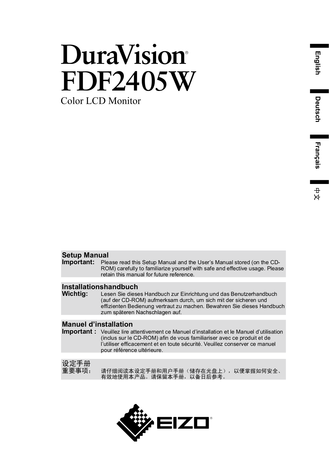 Eizo DuraVision FDF2405W User Manual