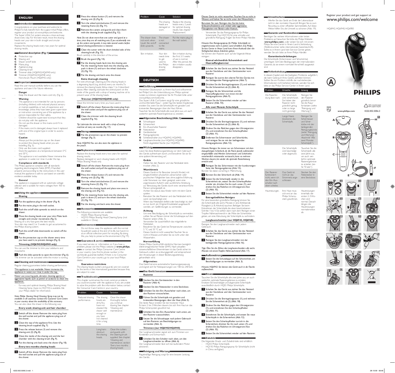 PHILIPS HQ6942 User Manual